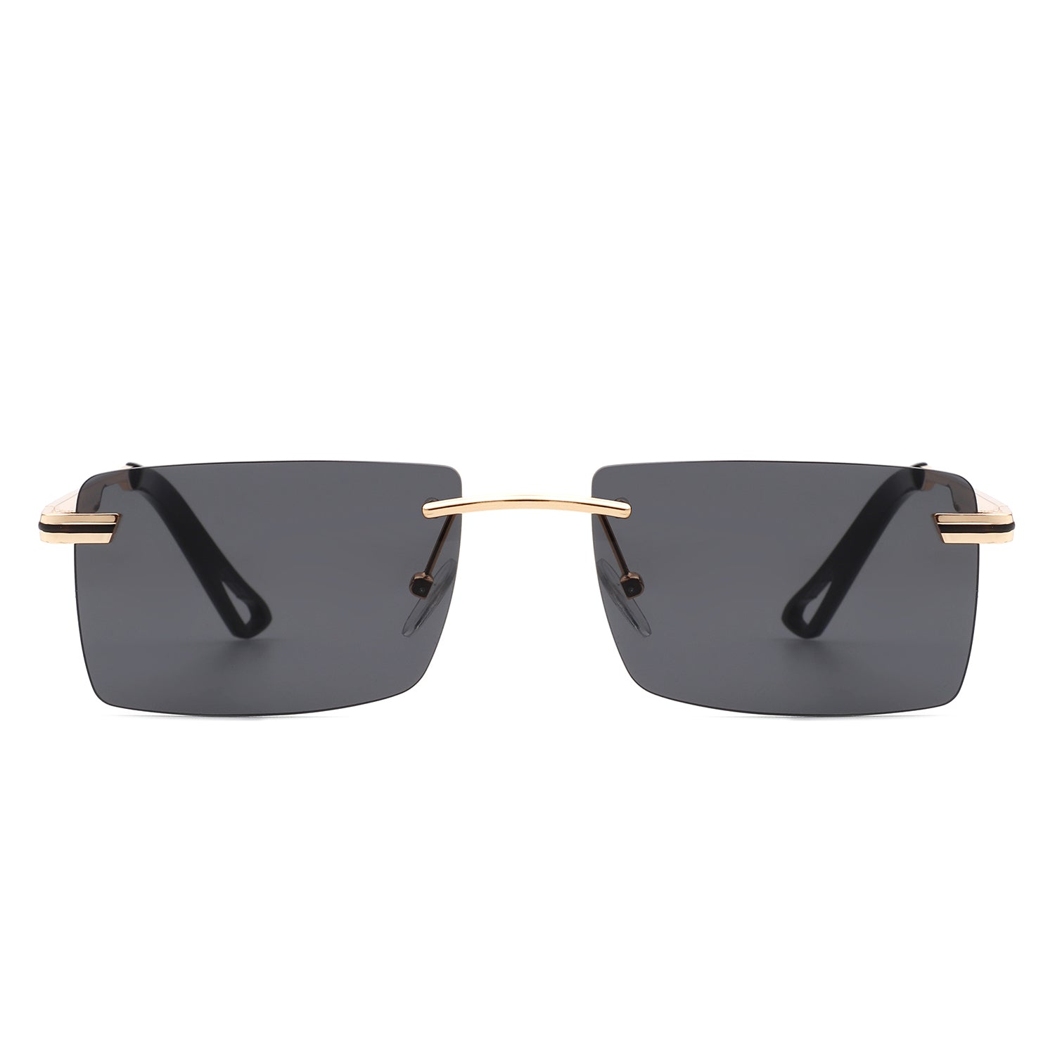 J2032 - Rectangle Rimless Retro Tinted FASHION Flat top Wholesale SUNGLASSES