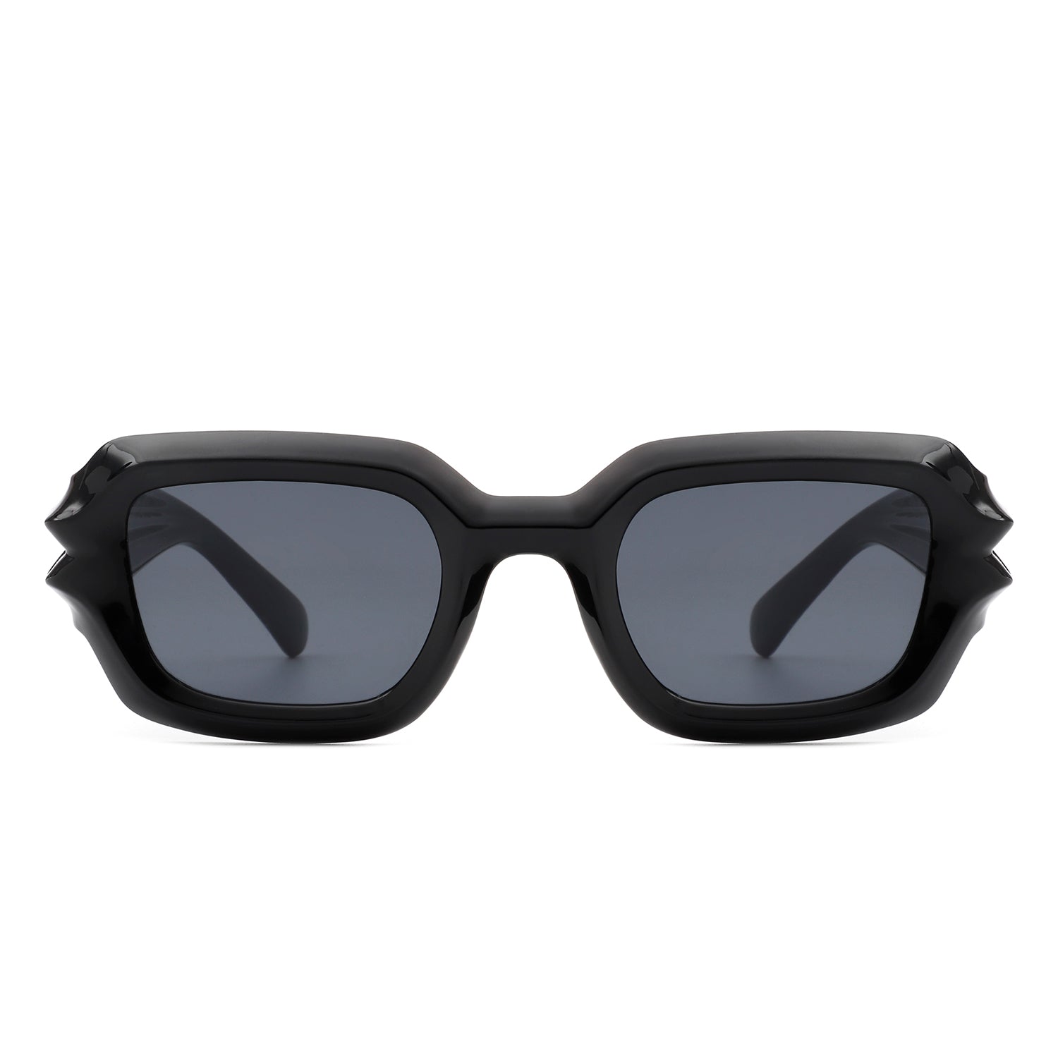 HS1117 - Square Geometric Retro Irregular Thick FRAME Fashion Sunglasses