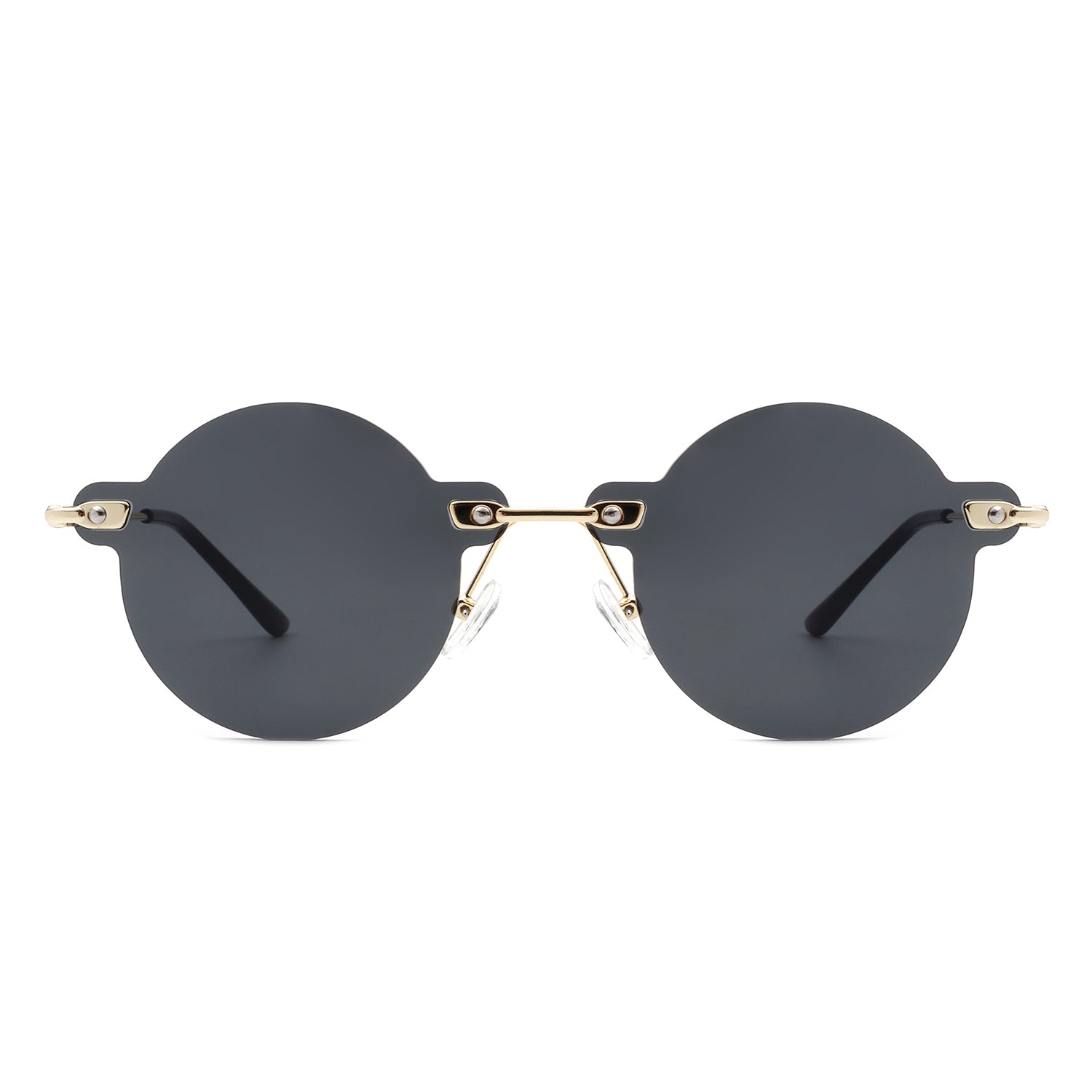 HW2014 - Circle Retro Round Rimless Fashion Tinted Vintage Sunglasses