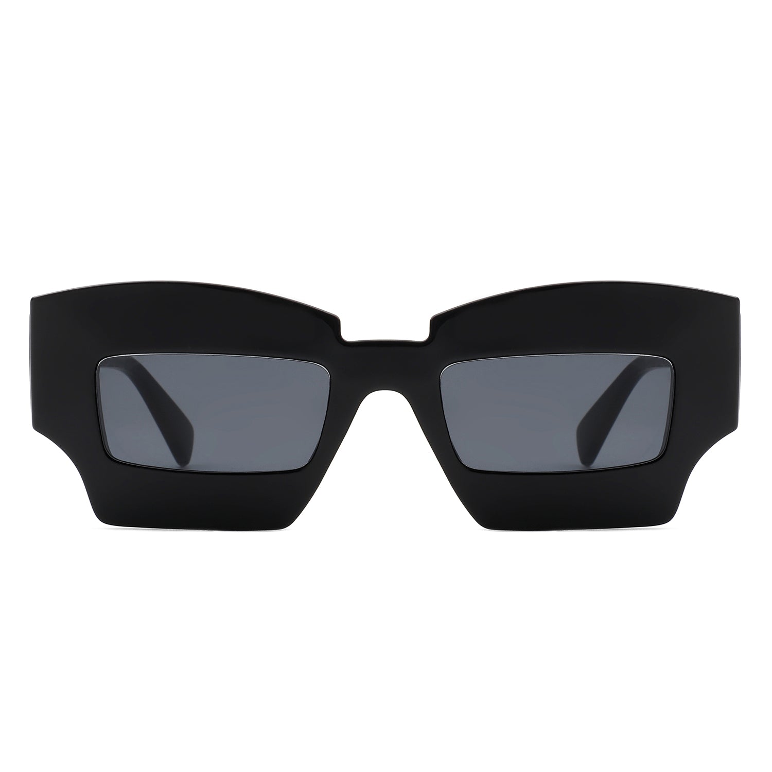 HS1140 - Futuristic Square Chunky Narrow Irregular Tinted FASHION SUNGLASSES