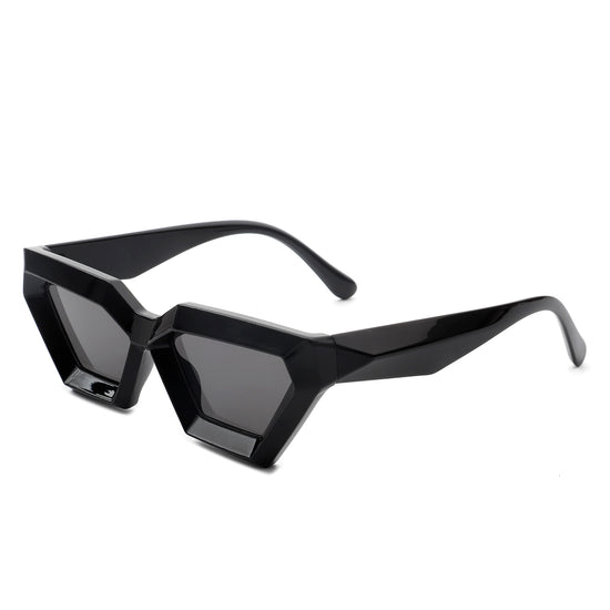 All Black Square Cat Eye Sunglasses