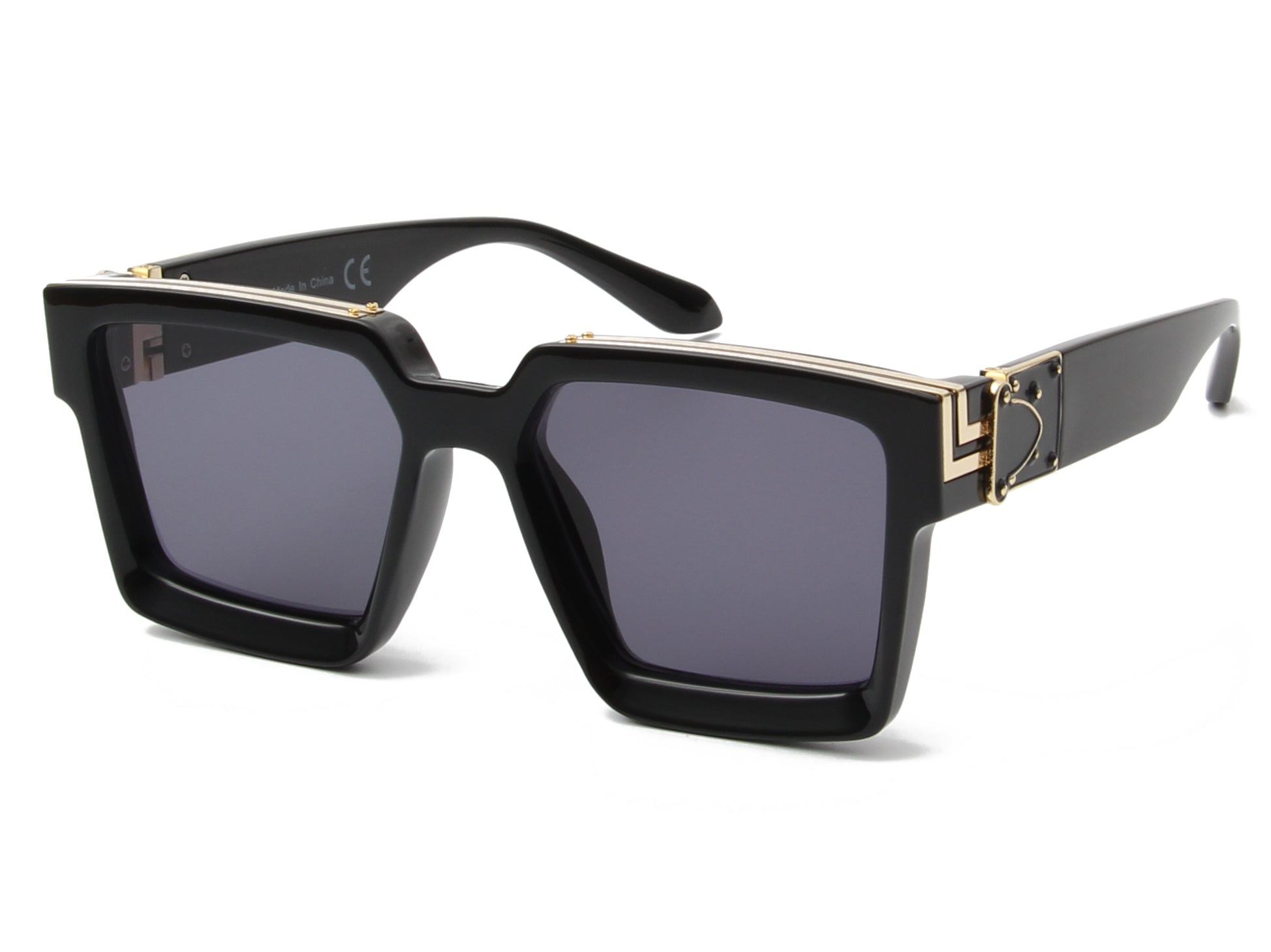 S2033 - Classic Retro Vintage Square FASHION SUNGLASSES Black