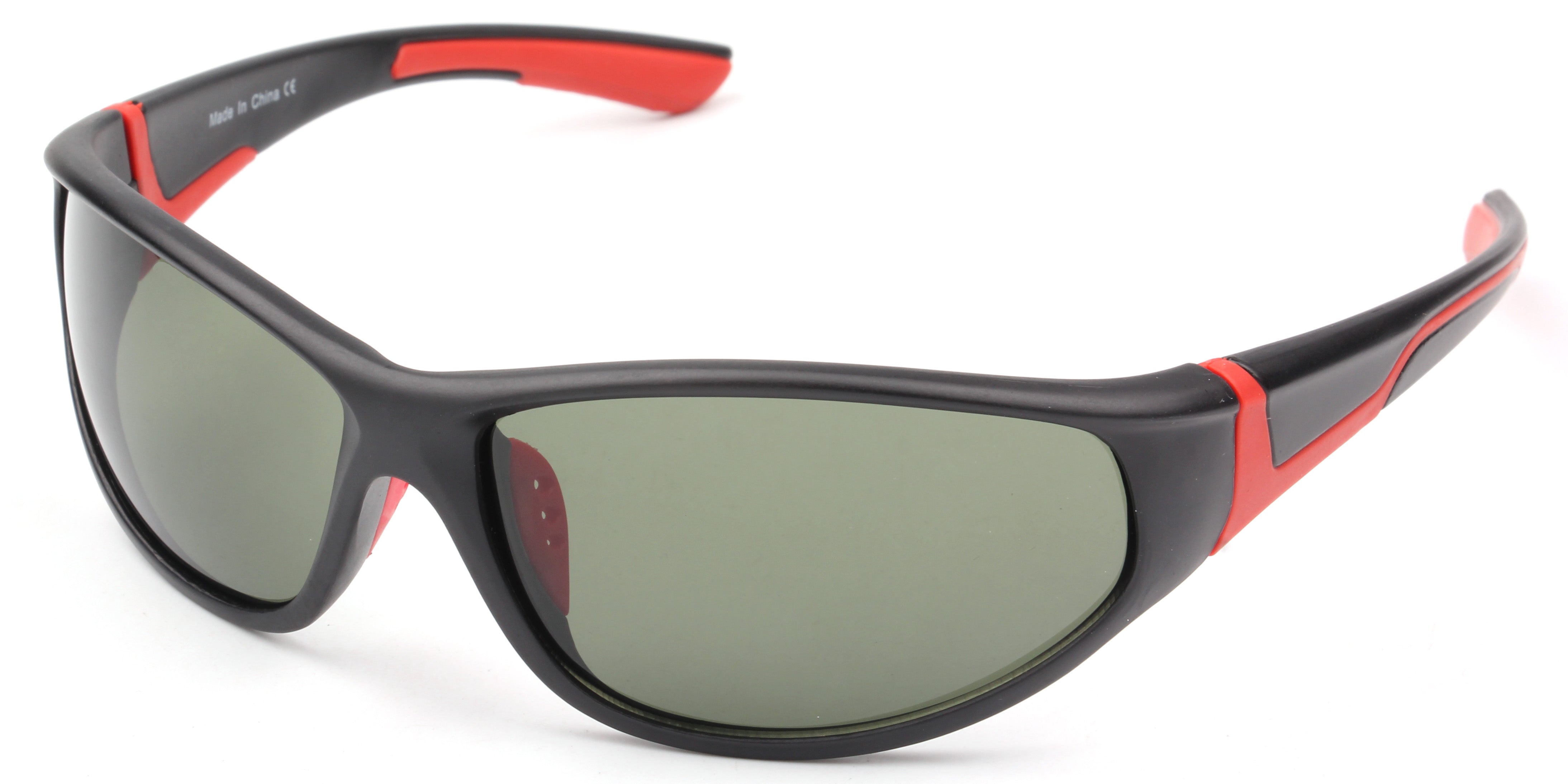 Y2004 - Rectangle Wrap Around Y2K Sports Sunglasses Black