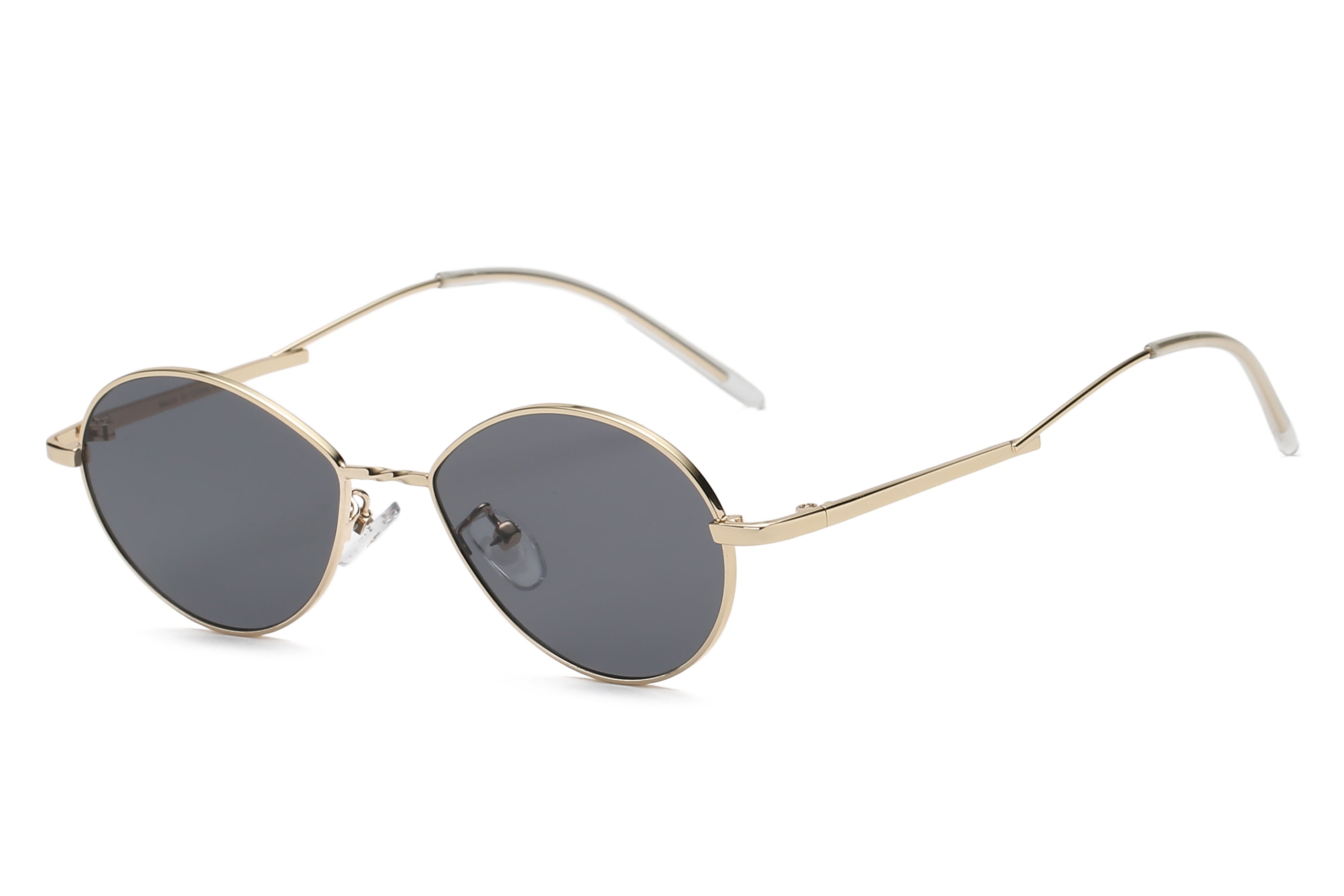 S3009 - Small Retro Vintage Metal Round Sunglasses Black