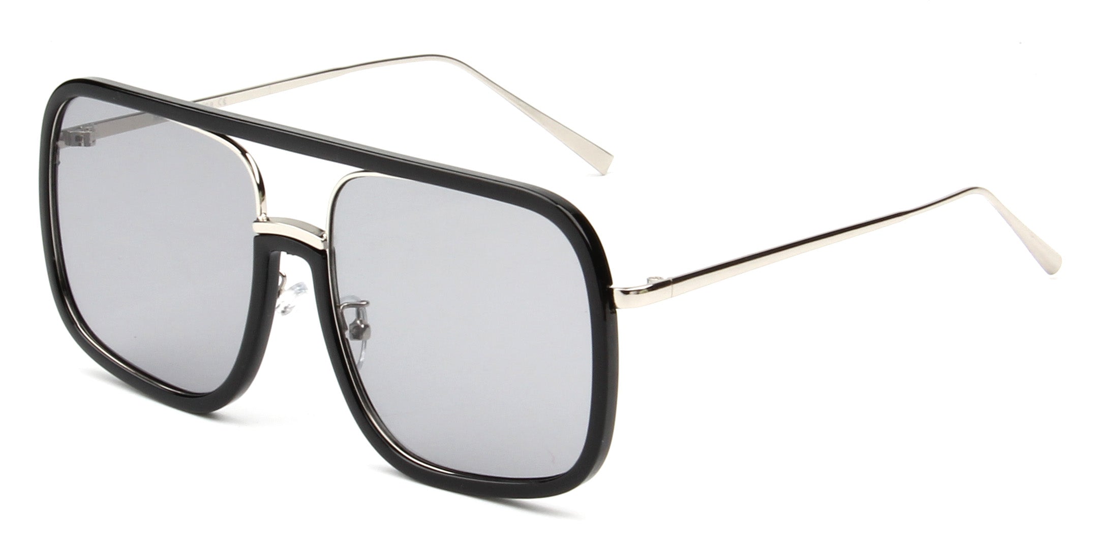 S3004 - Oversize Square FASHION SUNGLASSES Grey/Black