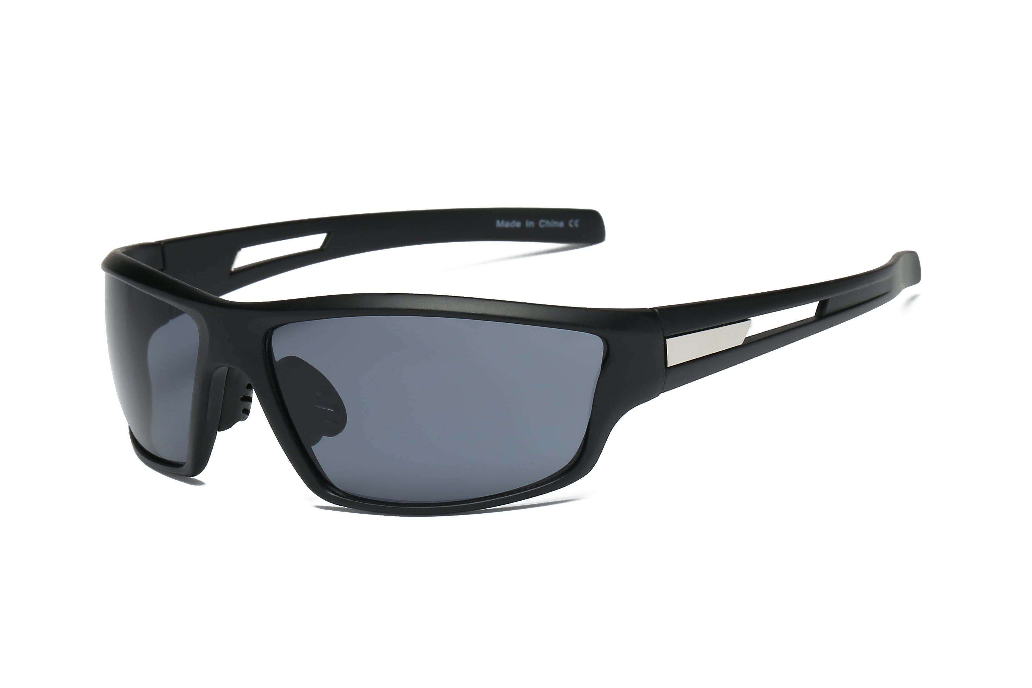 Y1002 - Men Rectangular Wrap Sports Sunglasses Black