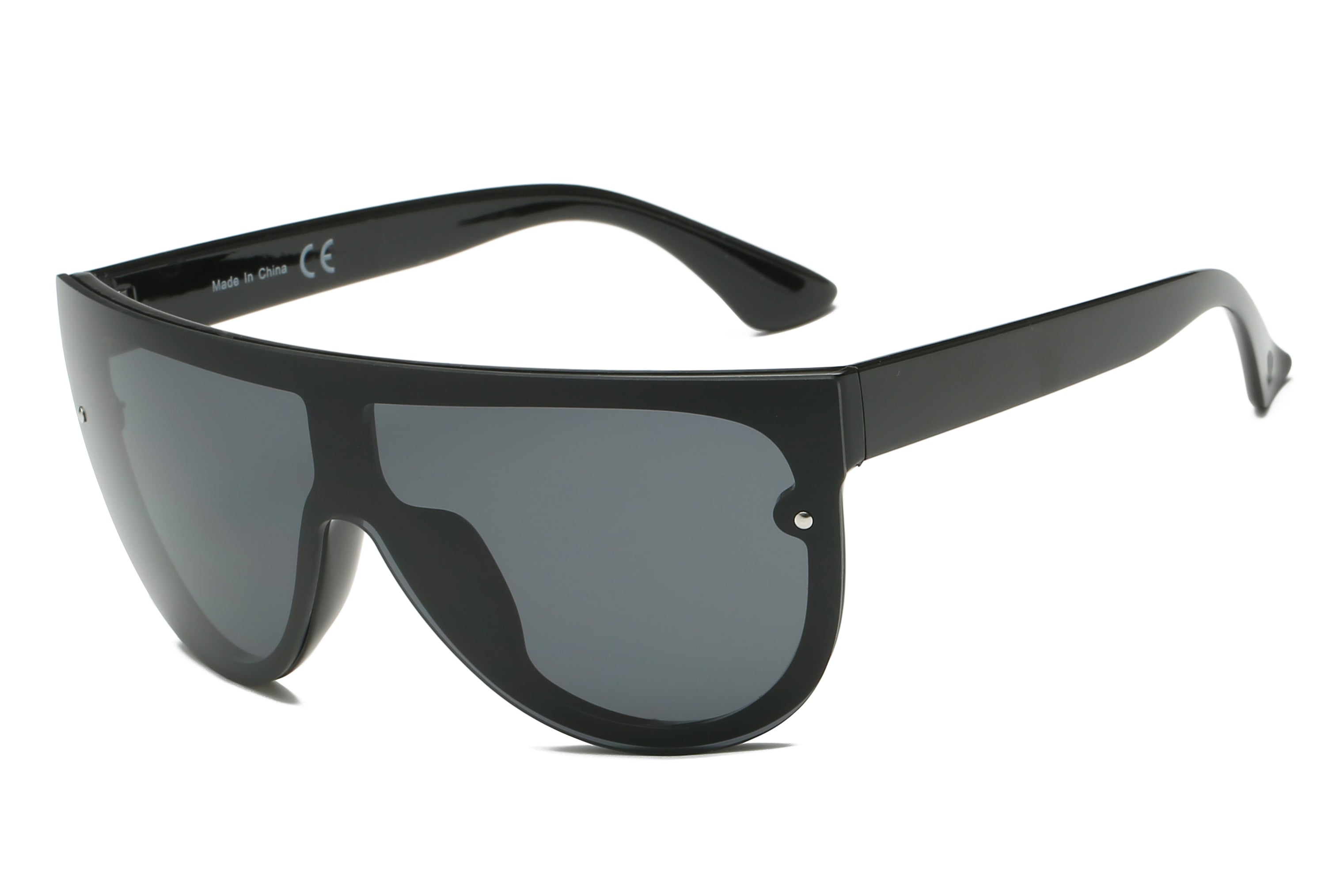 S1055 - Oversize Mirrored Aviator SUNGLASSES Black