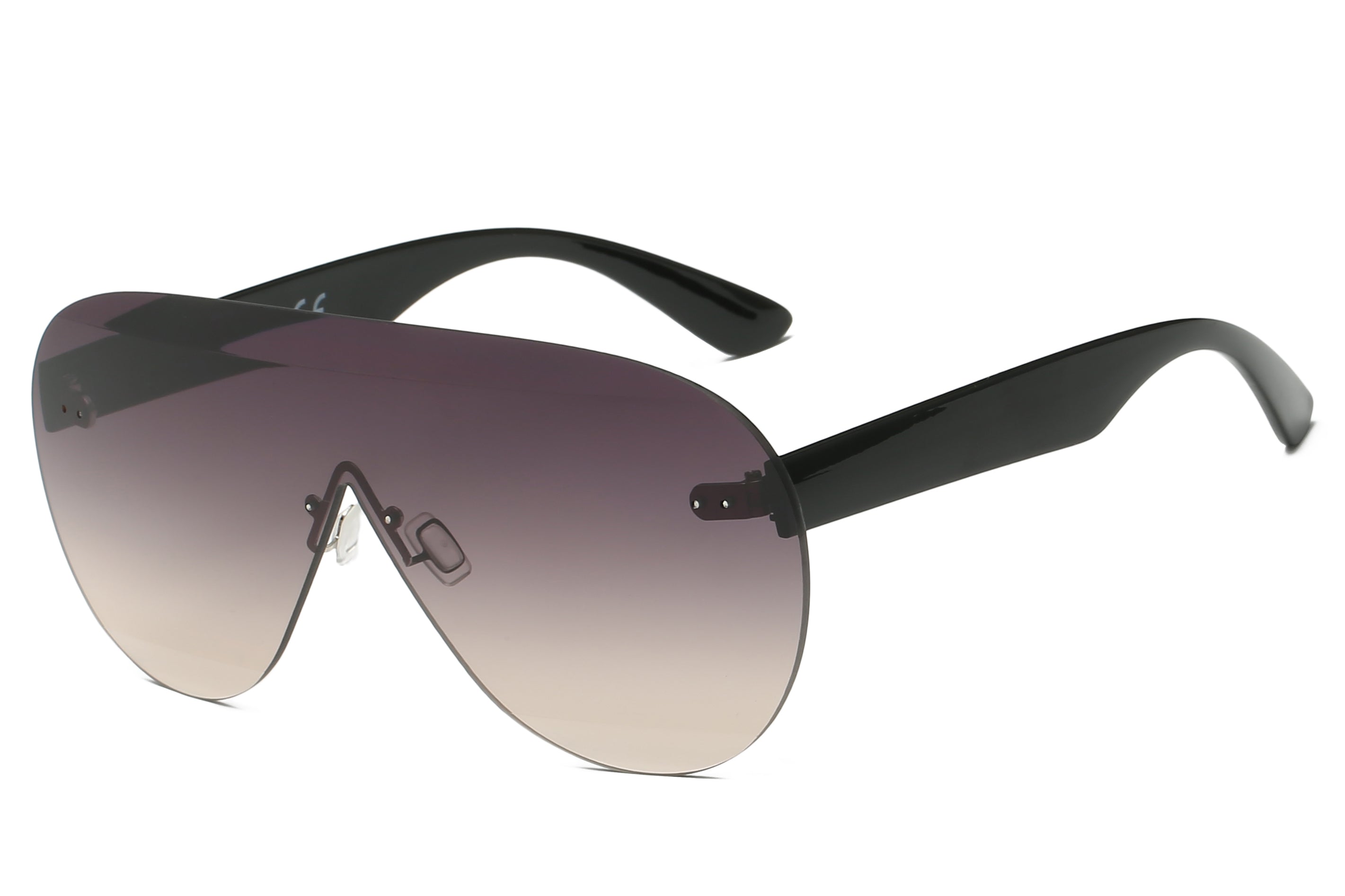 S2061 - Women Oversized Aviator Fashion Sunglasses Brown