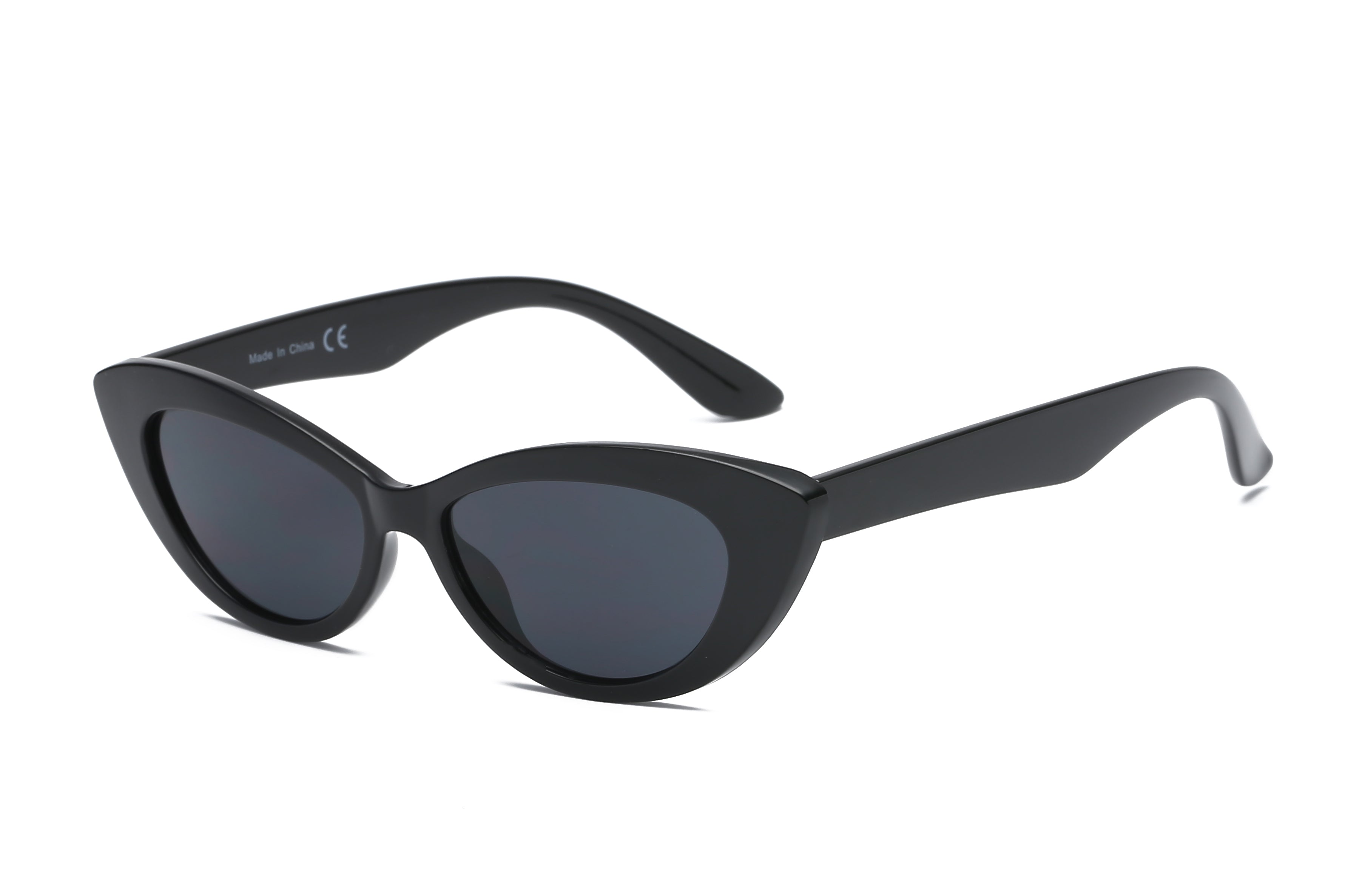 S1072 - Women Retro Cat Eye SUNGLASSES Black