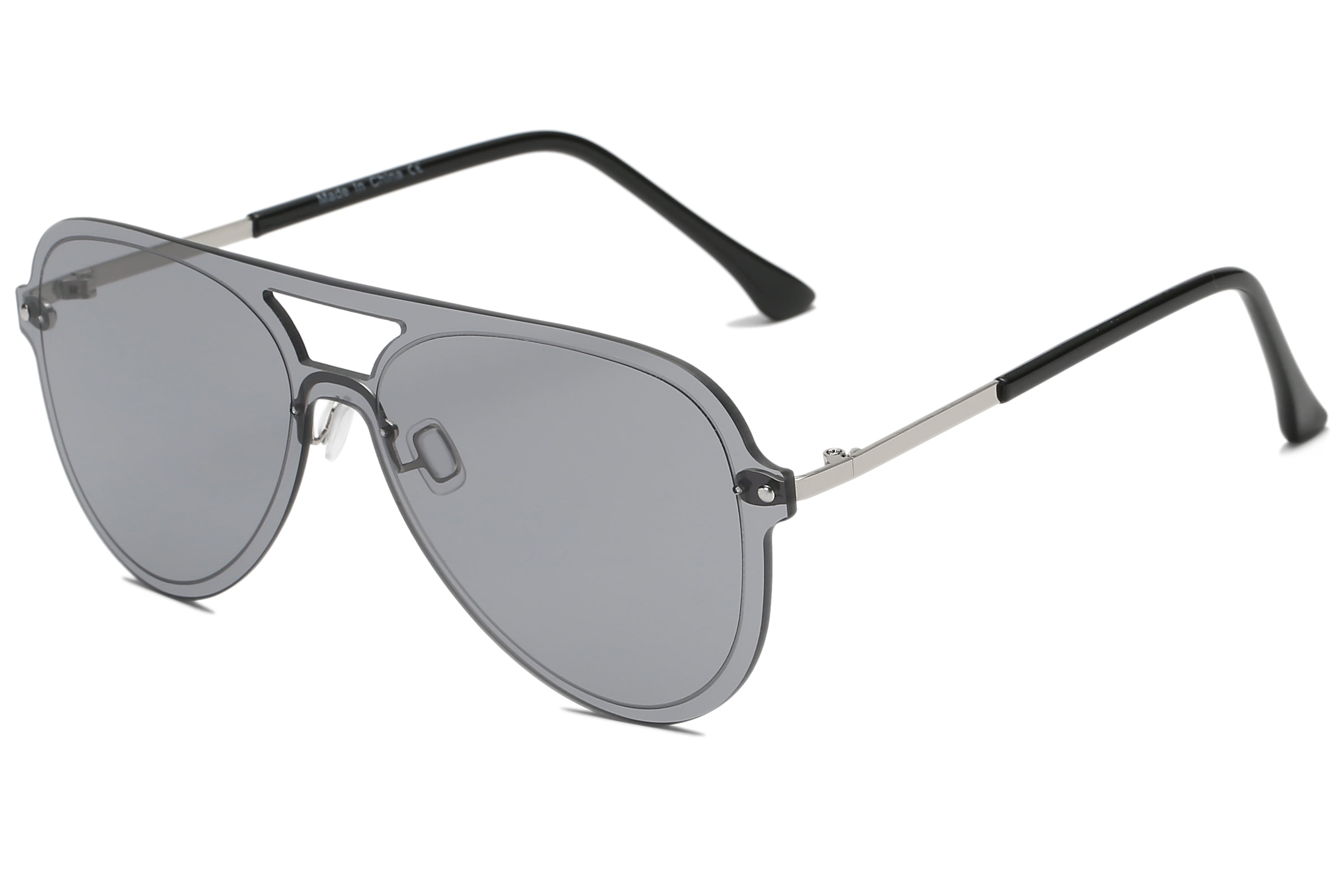 S2065 - Retro Rimless Fashion Tinted Aviator SUNGLASSES Grey