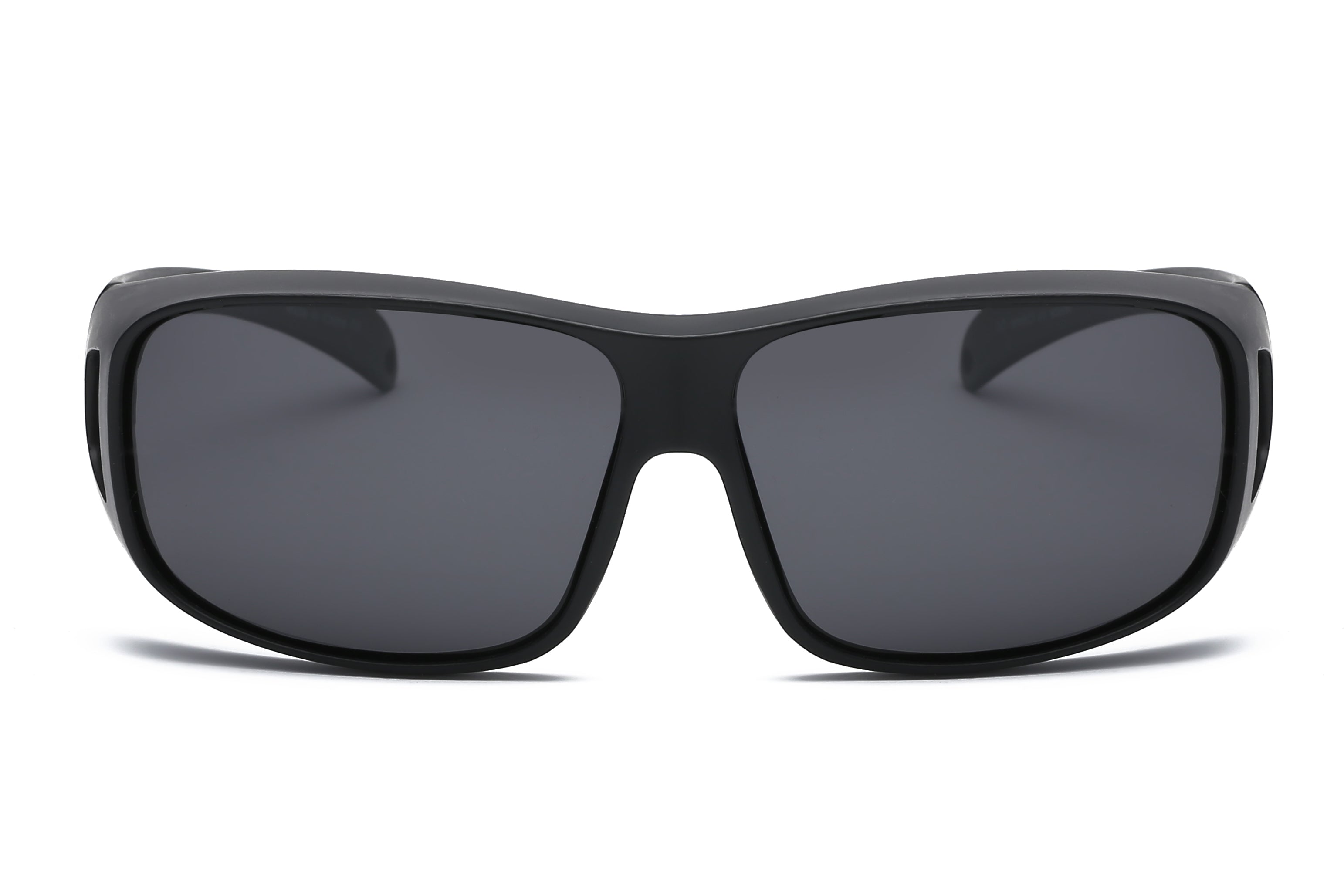 P1014 - Polarized Wrap Around Rectangle Sports Sunglasses Assorted/Mixed