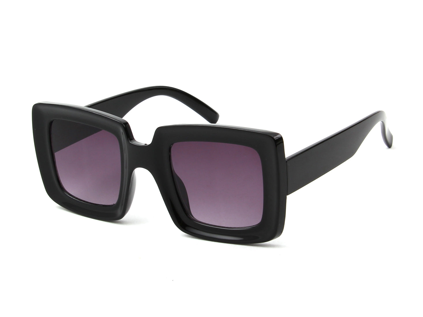 S1141 - Women Retro Bold Square Fashion Sunglasses Black