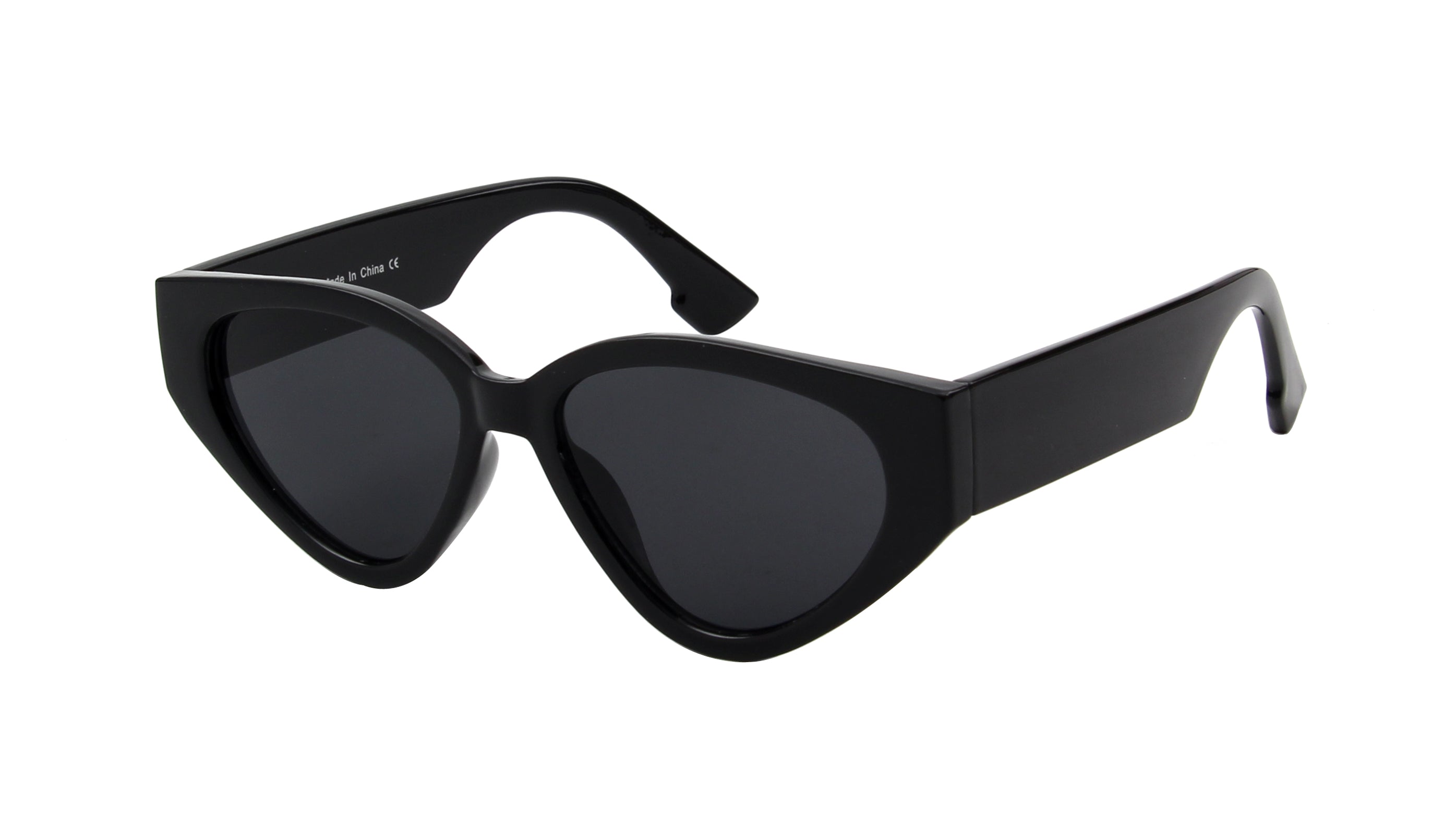 S1145 - Women Round Cat Eye Fashion SUNGLASSES Black