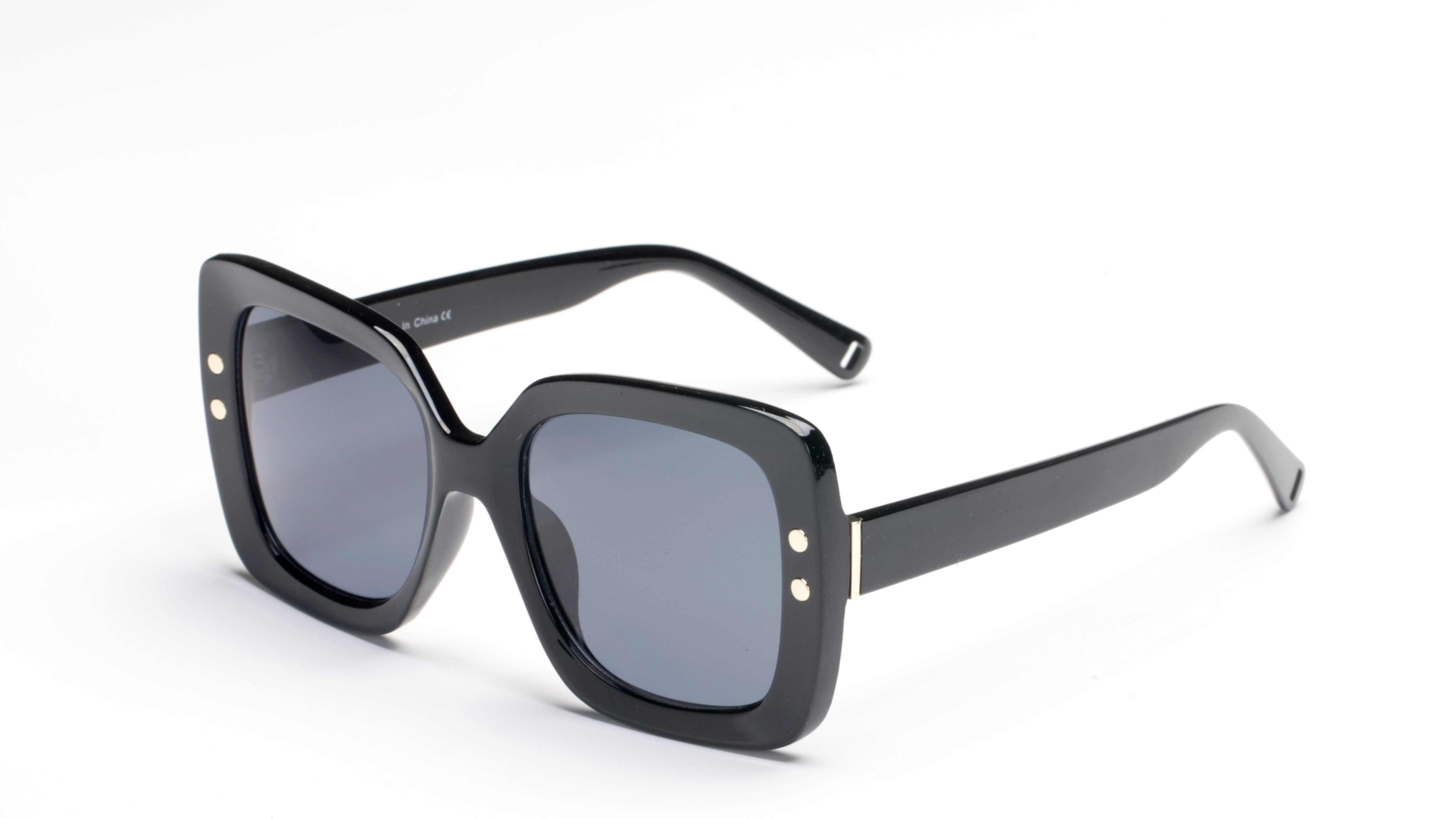 S2083 - Square Oversize Flat Top FASHION SUNGLASSES Black