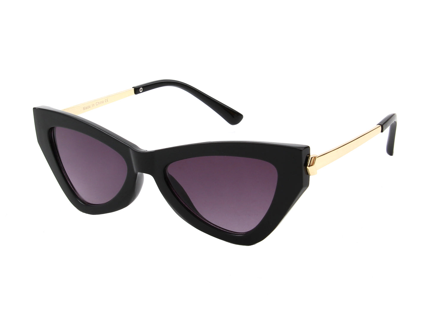 S2099 - Women High Pointed Cat Eye Fashion SUNGLASSES Black/Gradient Purple