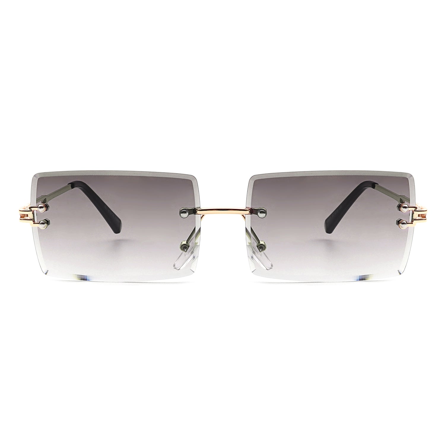 0931 - Classic Rimless Retro Rectangle Tinted FASHION Wholesale SUNGLASSES