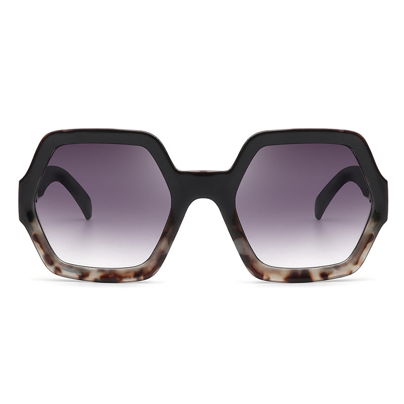 S1168 - Women Square Oversize Geometric Hexagonal Fashion Sunglasses