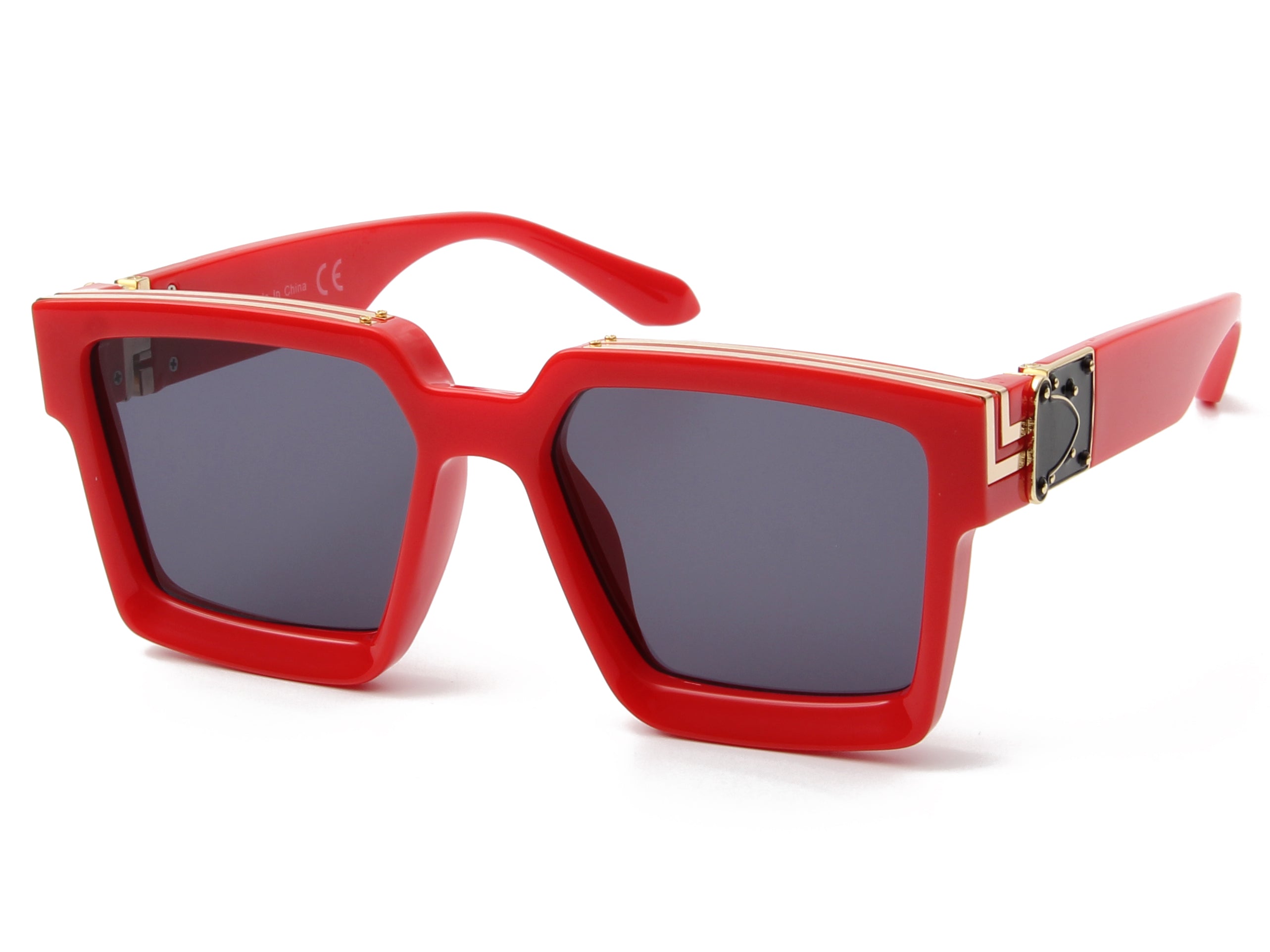 S2033 - Classic Retro VINTAGE Square Fashion Sunglasses Red