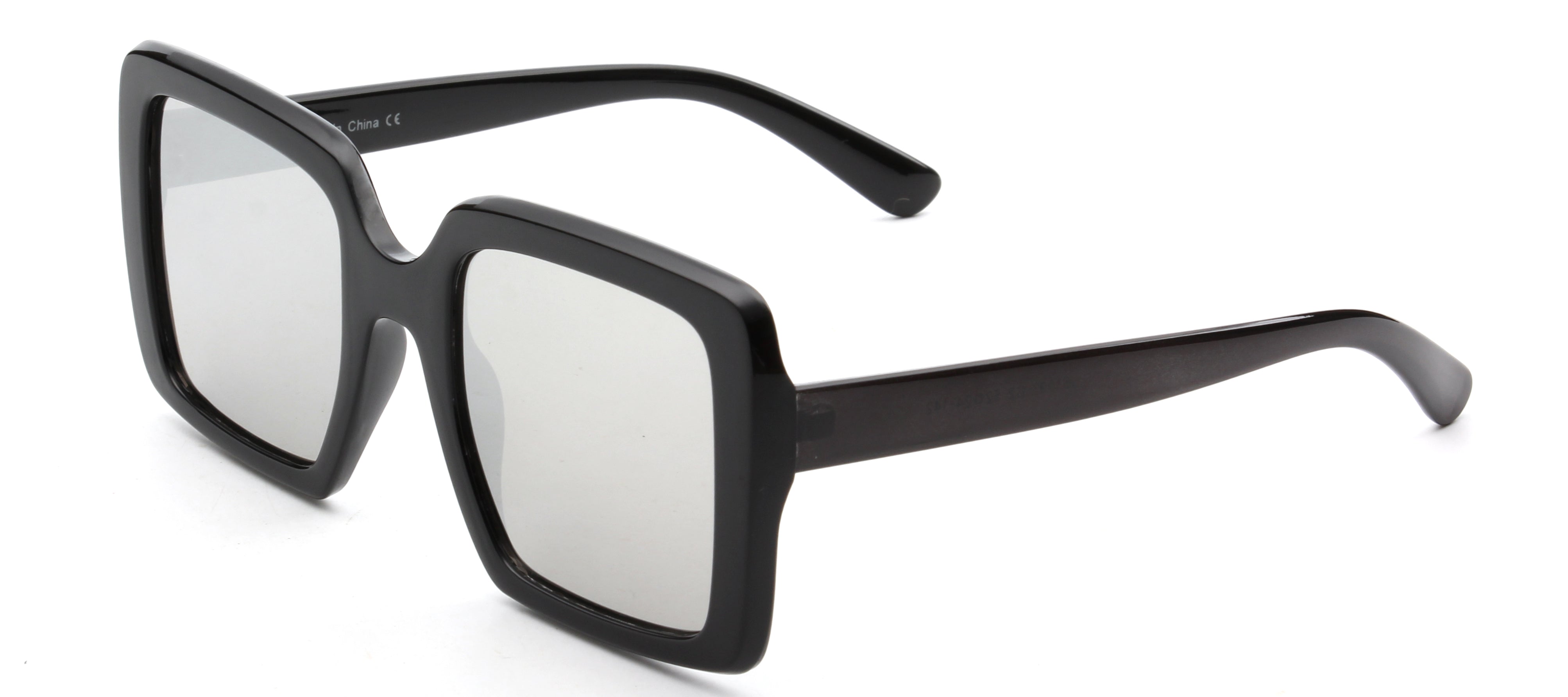 S1093 - Retro Square Oversize Women Fashion Sunglasses Light Gray