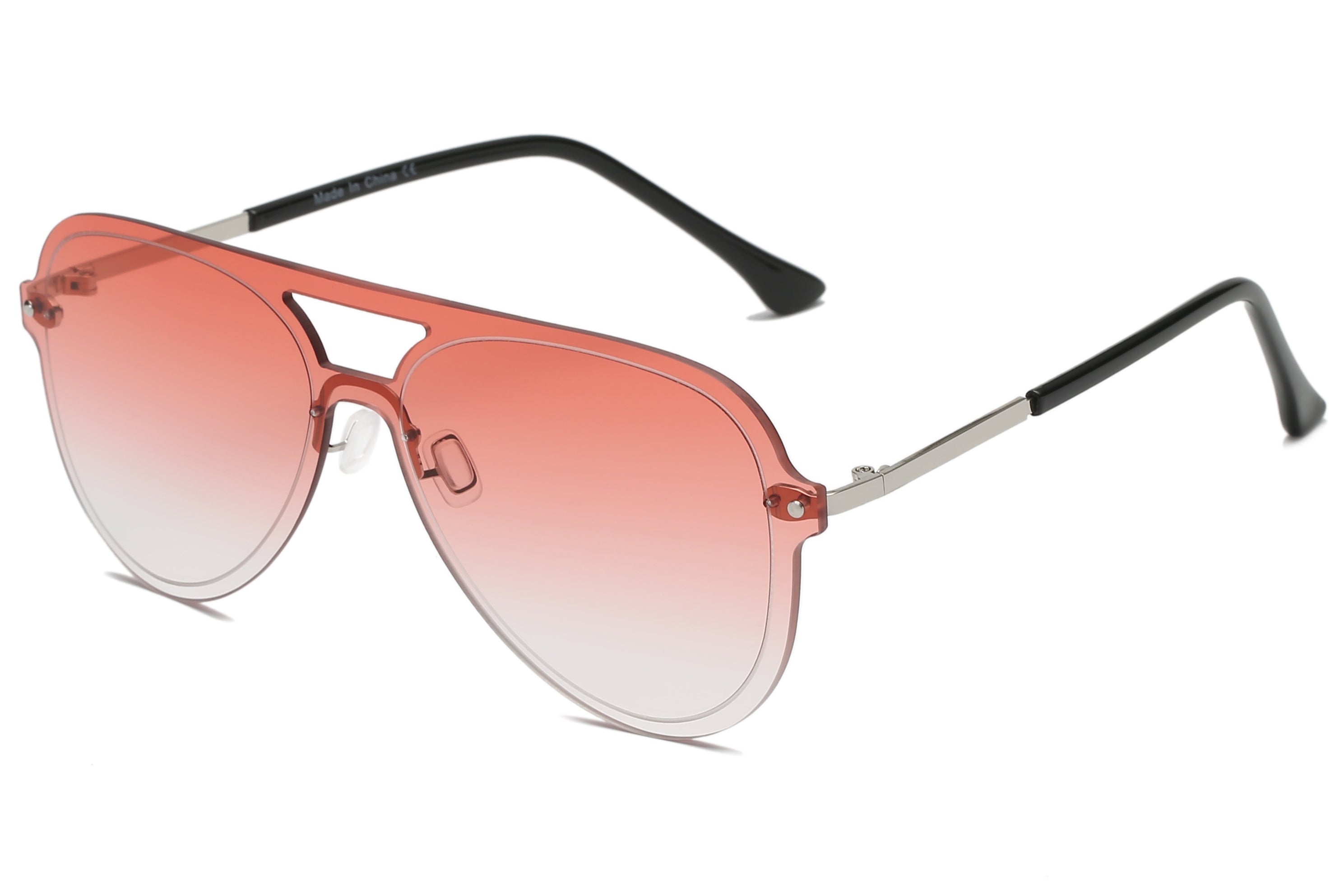 S2065 - Retro Rimless Fashion Tinted Aviator Sunglasses Pink