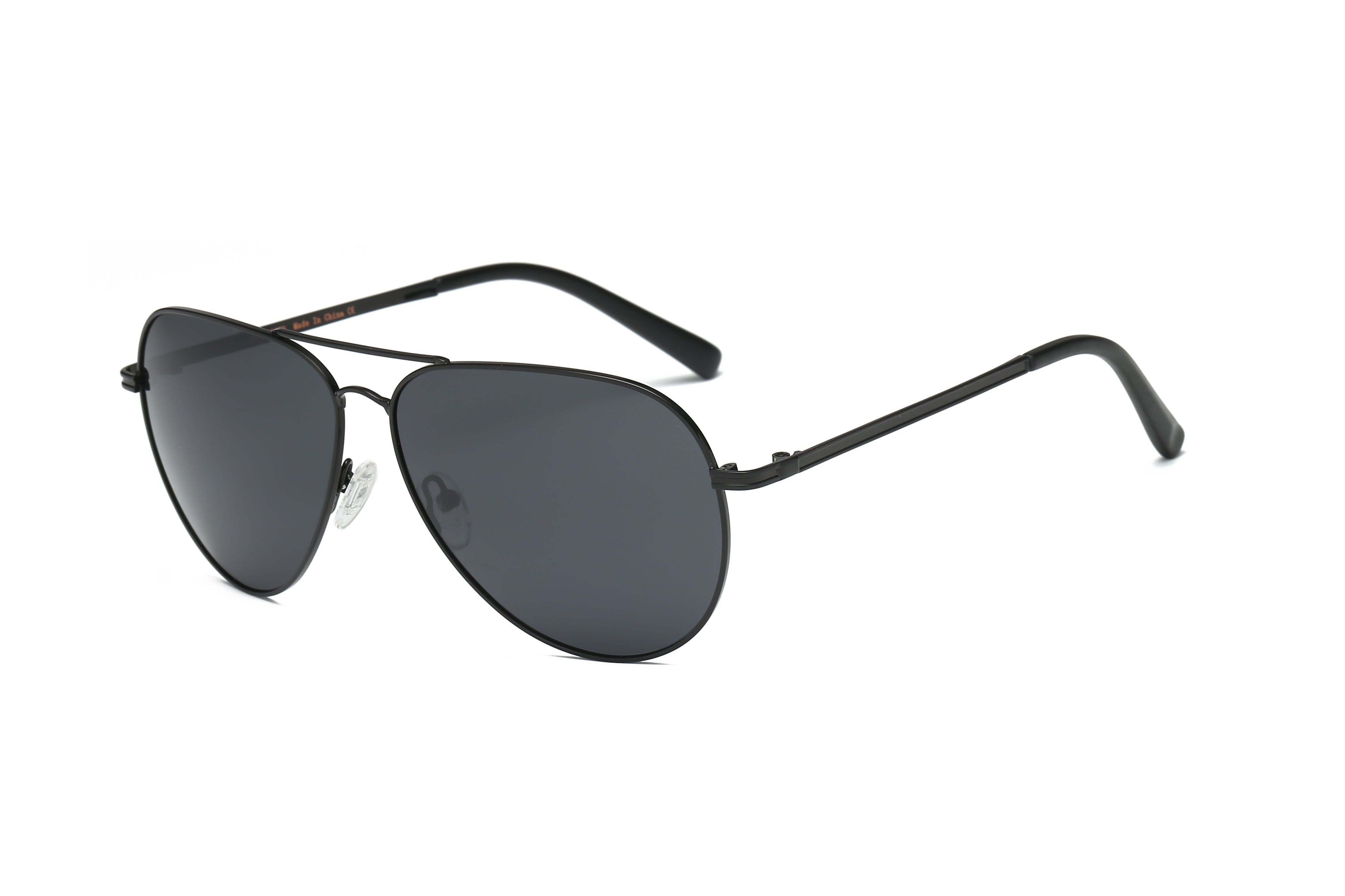 P4004 - METAL Classic Polarized Aviator Sunglasses Matte Black