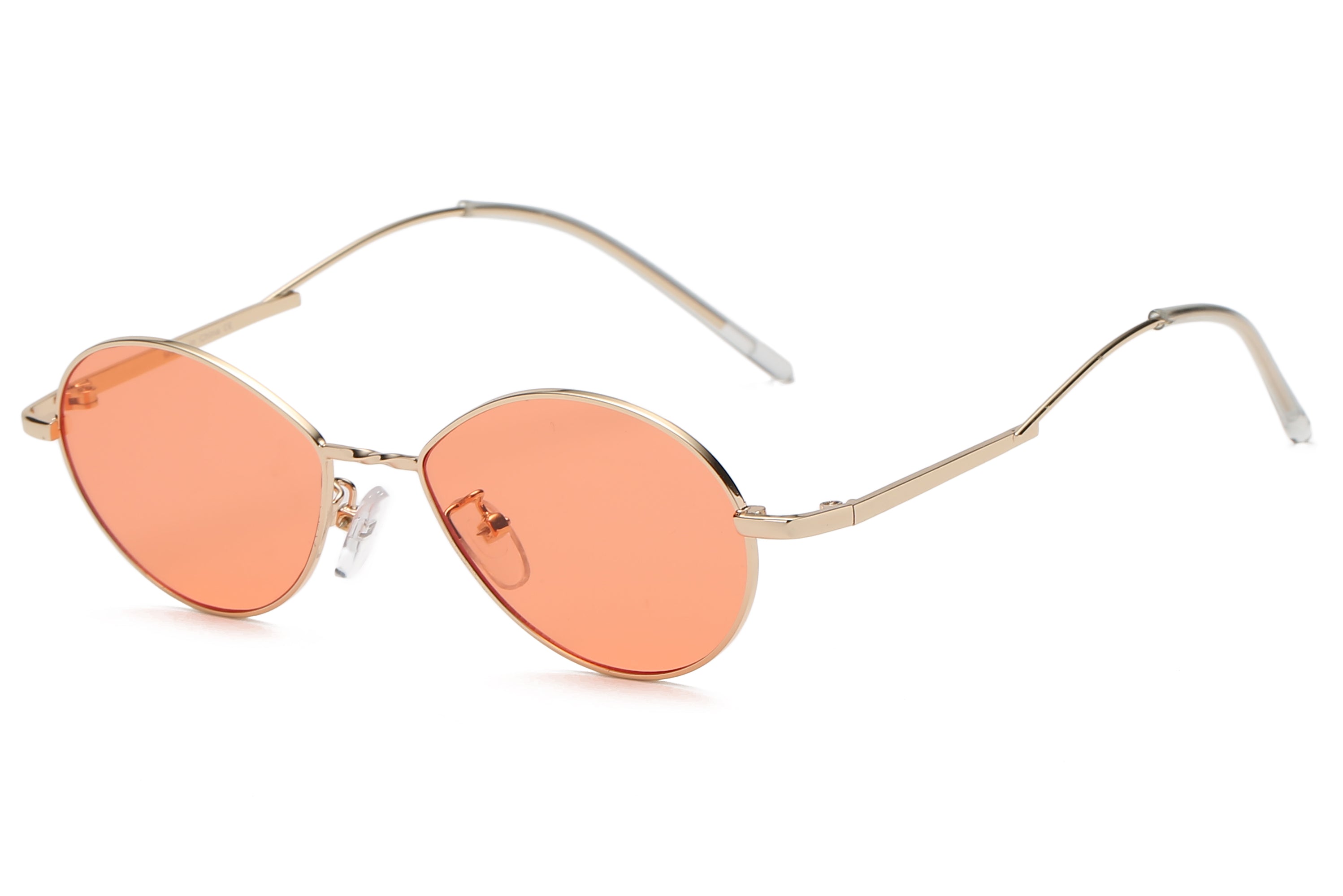 S3009 - Small Retro Vintage METAL Round Sunglasses Orange