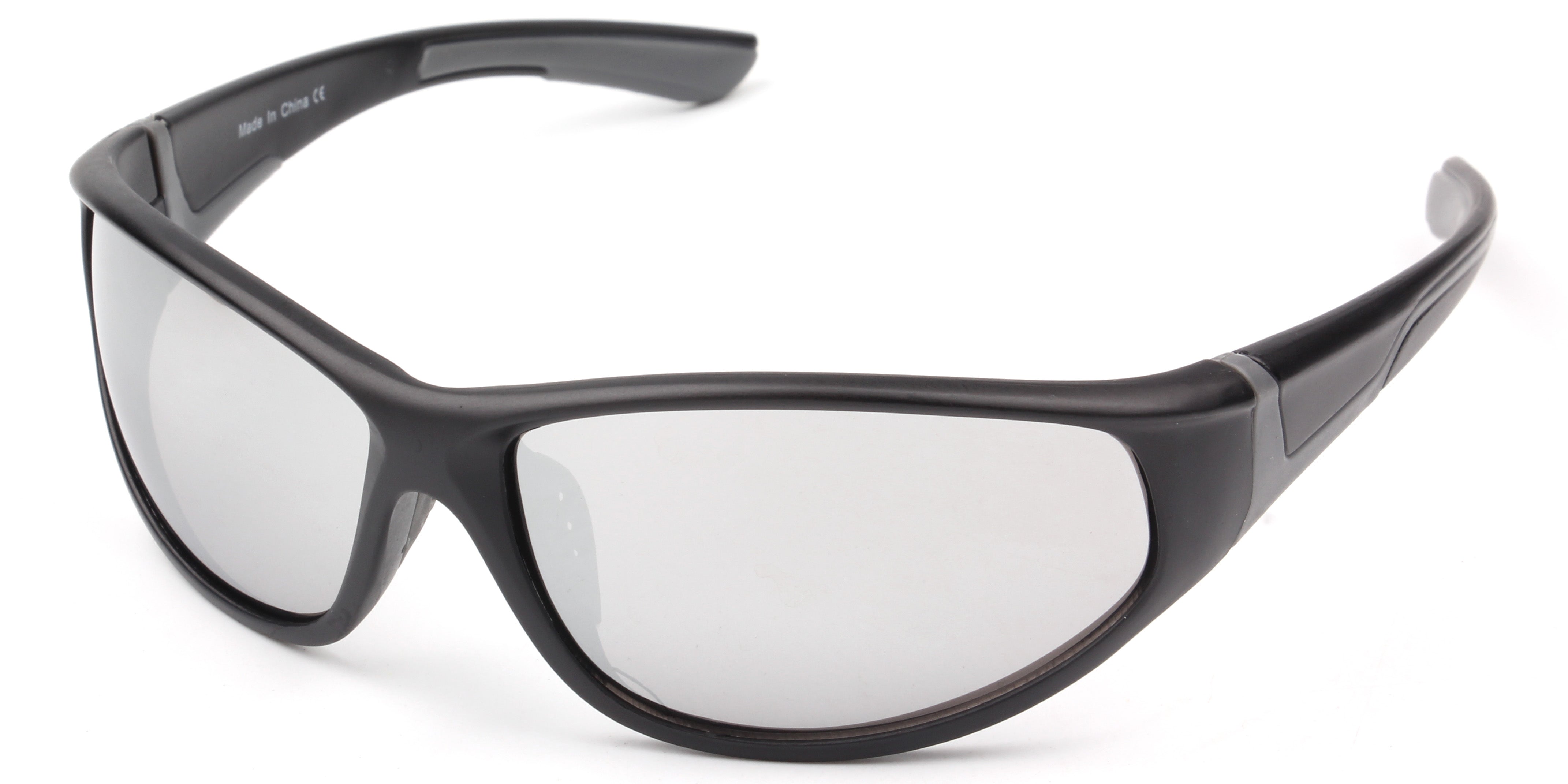 Y2004 - Rectangle Wrap Around Y2K Sports Sunglasses Grey