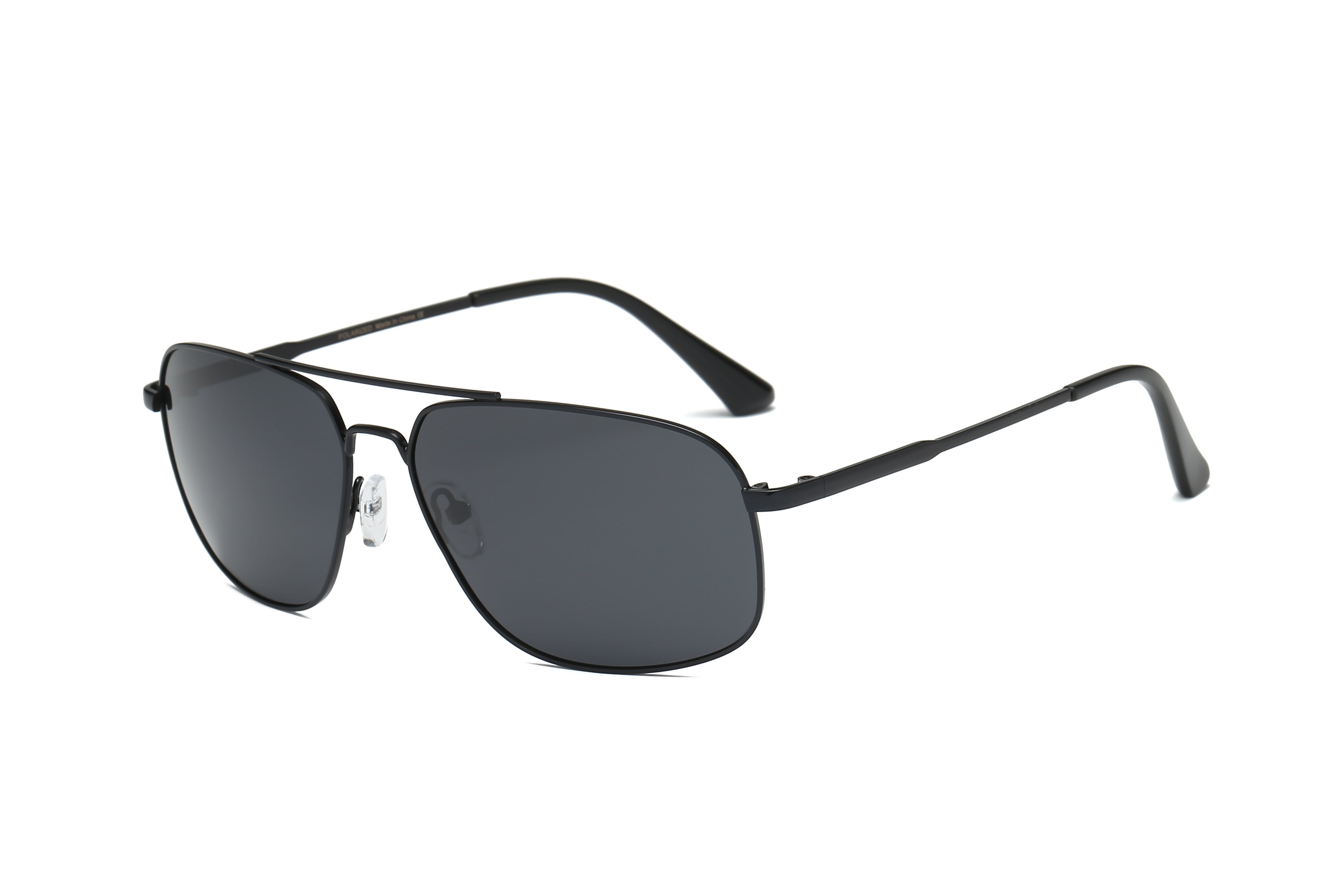 P4005 - Men Sports Polarized Rectangular Sunglasses Matte Black
