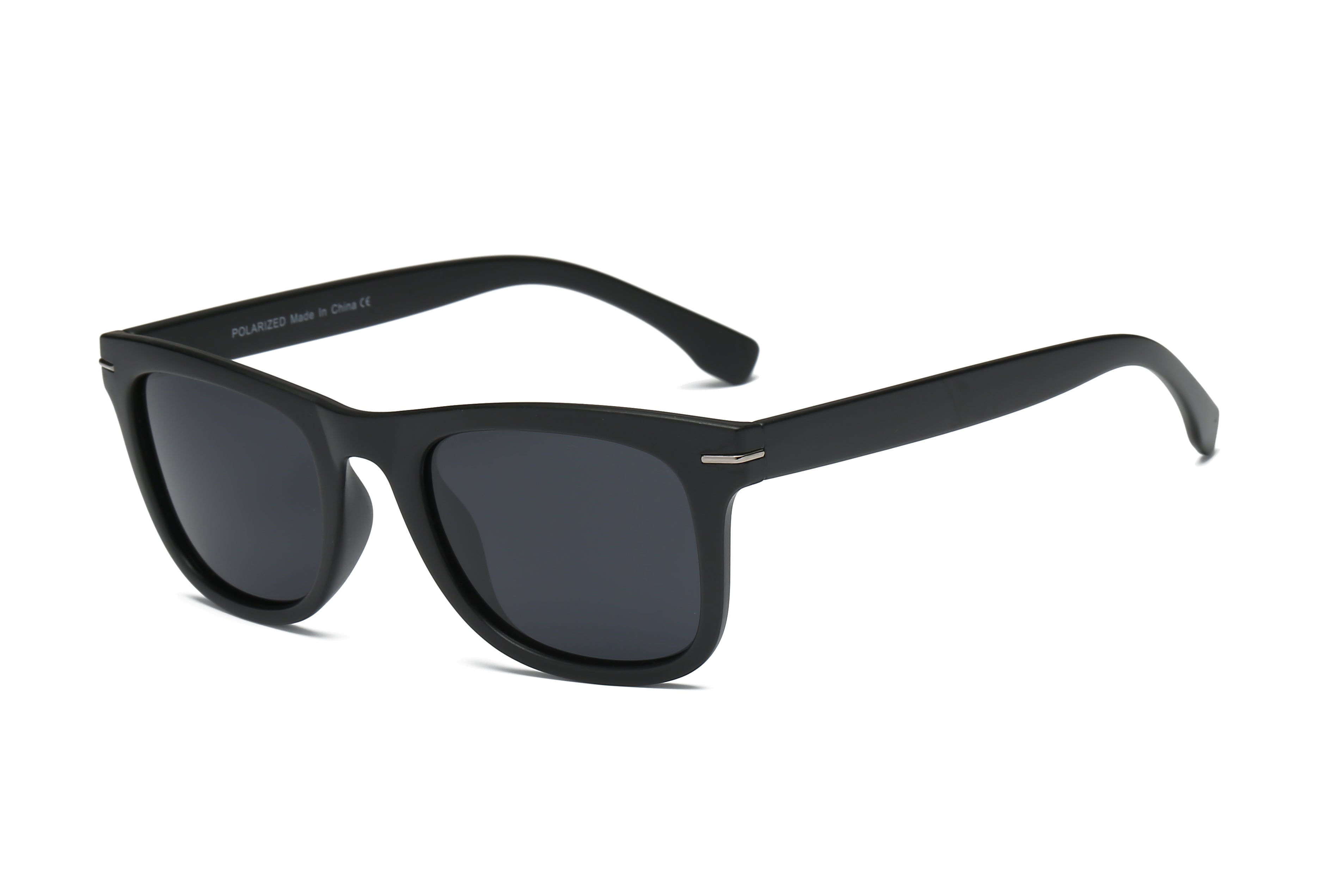 YP2001 - Classic Square POLARIZED SUNGLASSES Black/Smoke