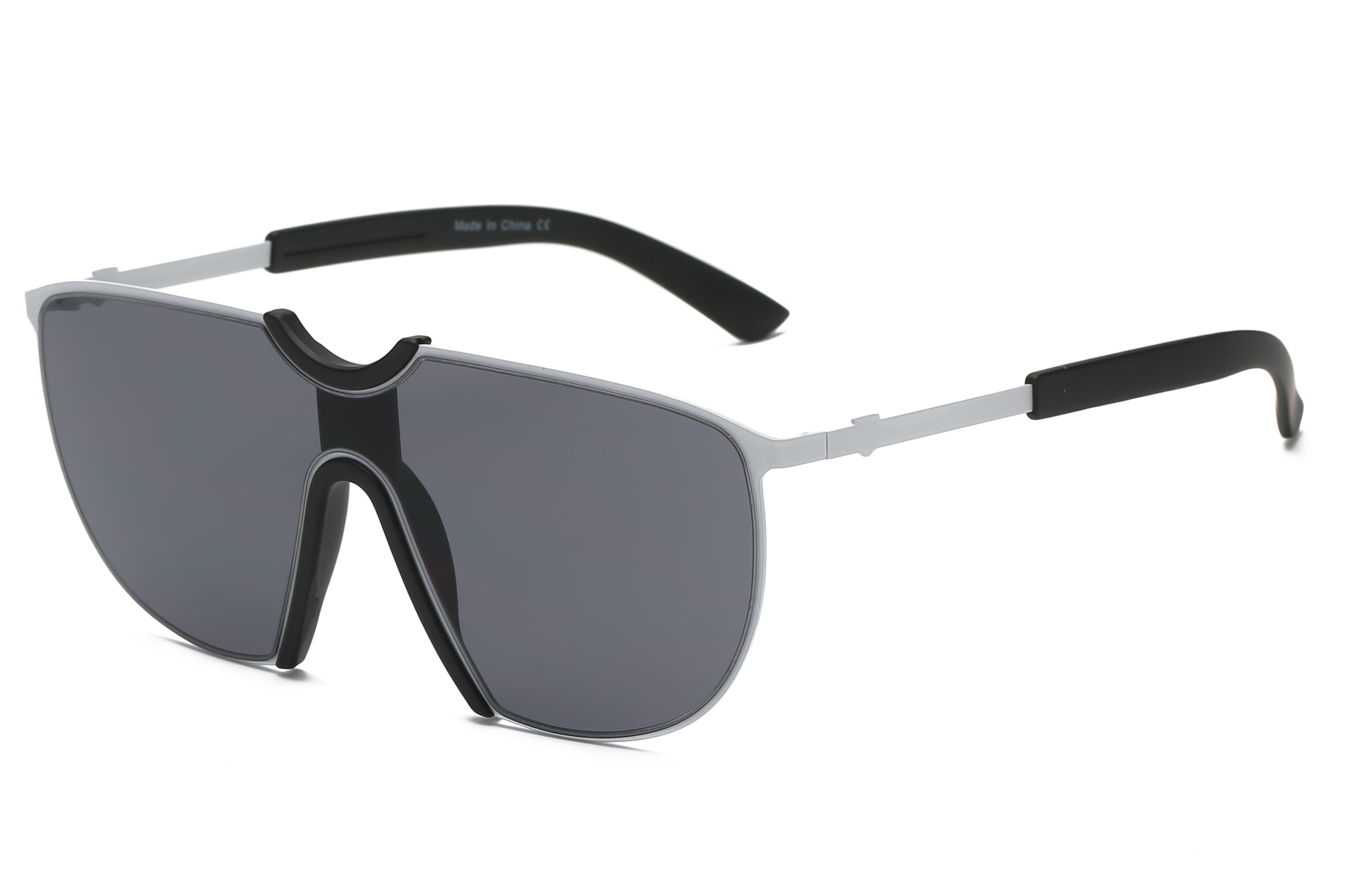 S3003 - Large Oversize Aviator SUNGLASSES Silver/Smoke