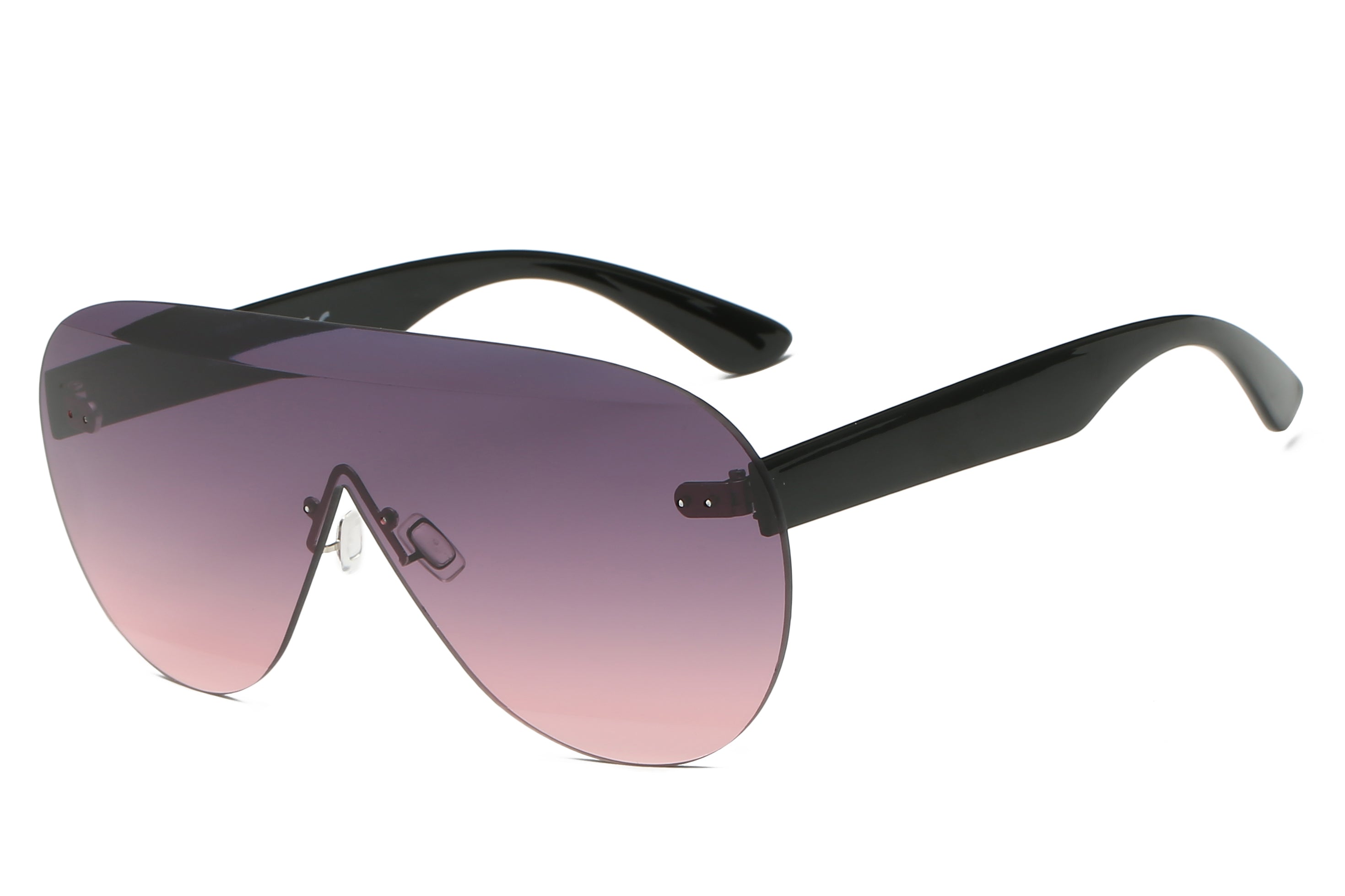 S2061 - Women Oversized Aviator Fashion Sunglasses Purple