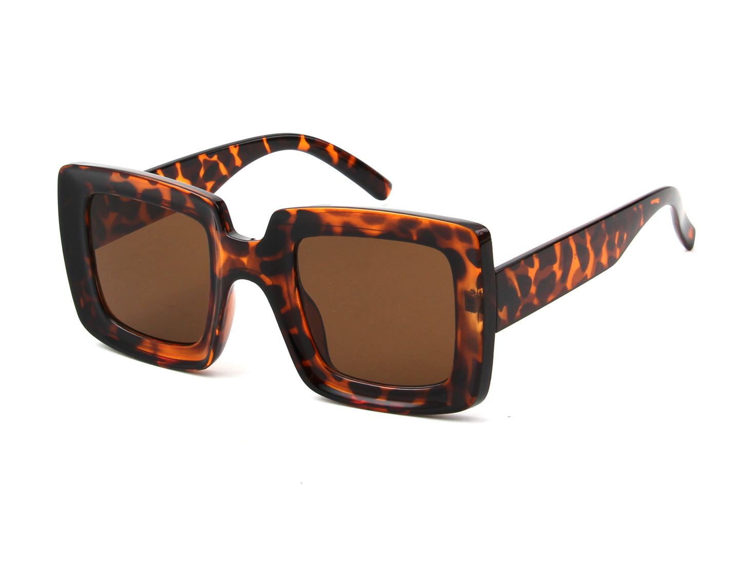 S1141 - Women Retro Bold Square Fashion Sunglasses Tortoise