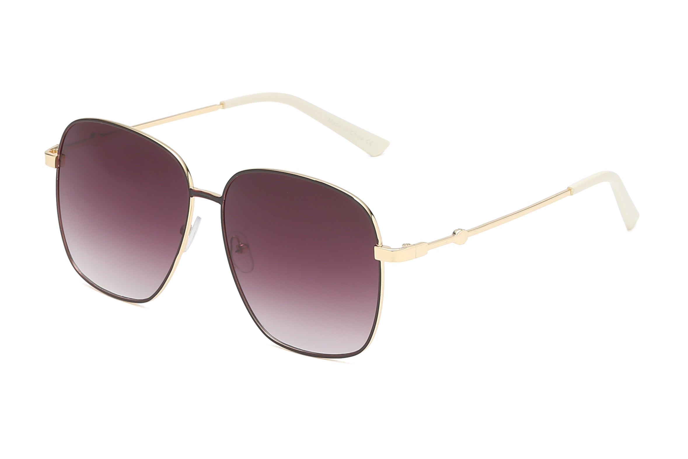 S2050 - Women Metal Square Oversize Sunglasses Brown