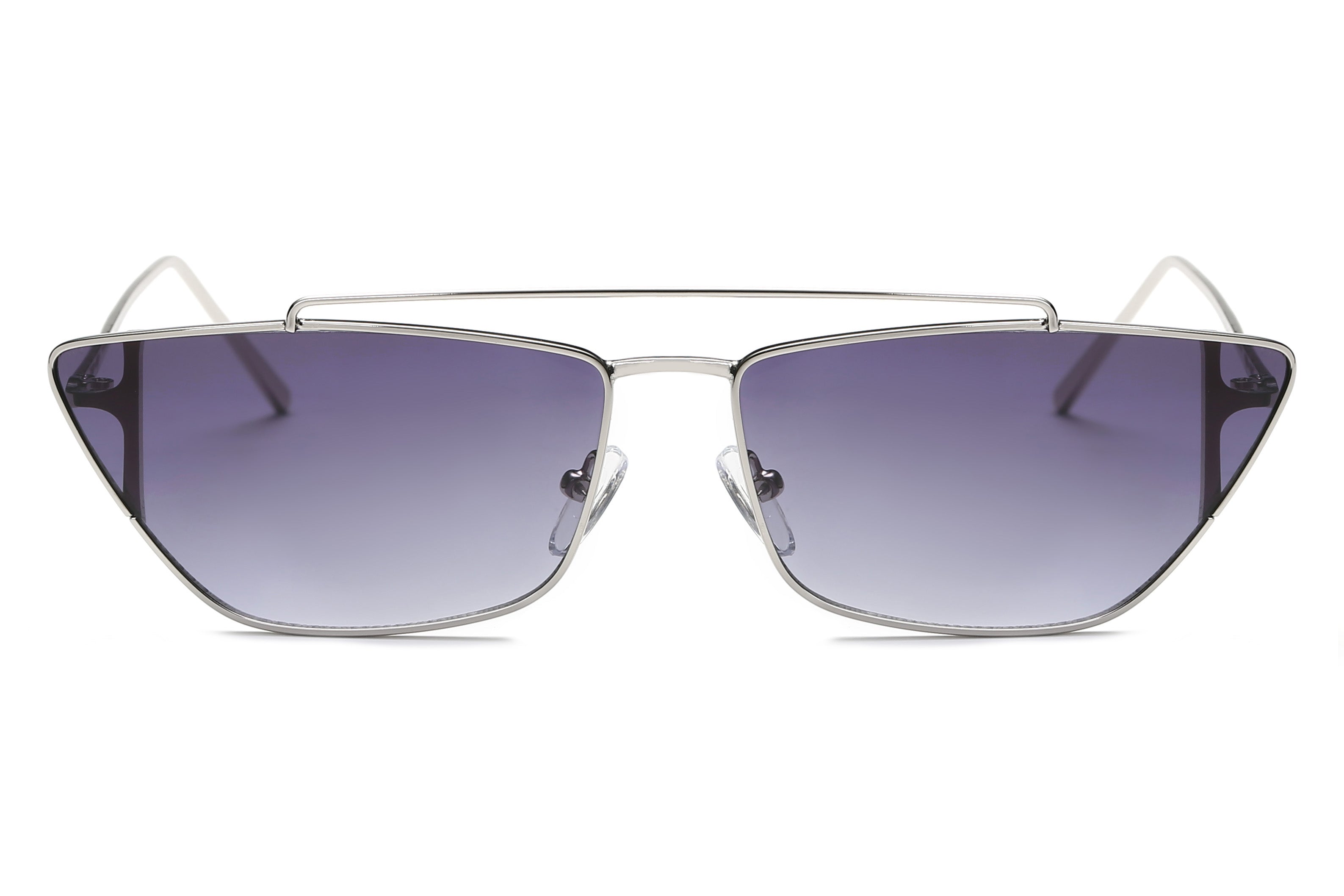 S3008 - Women Metal Retro Flat Lens Rectangular Sunglasses Assorted/Mixed