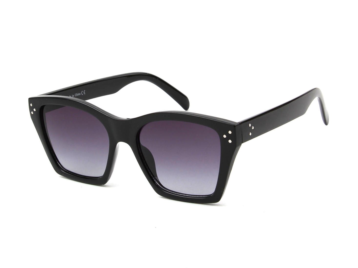 S1151 - Retro Cat Eye Square Fashion SUNGLASSES Black/Gradient Purple
