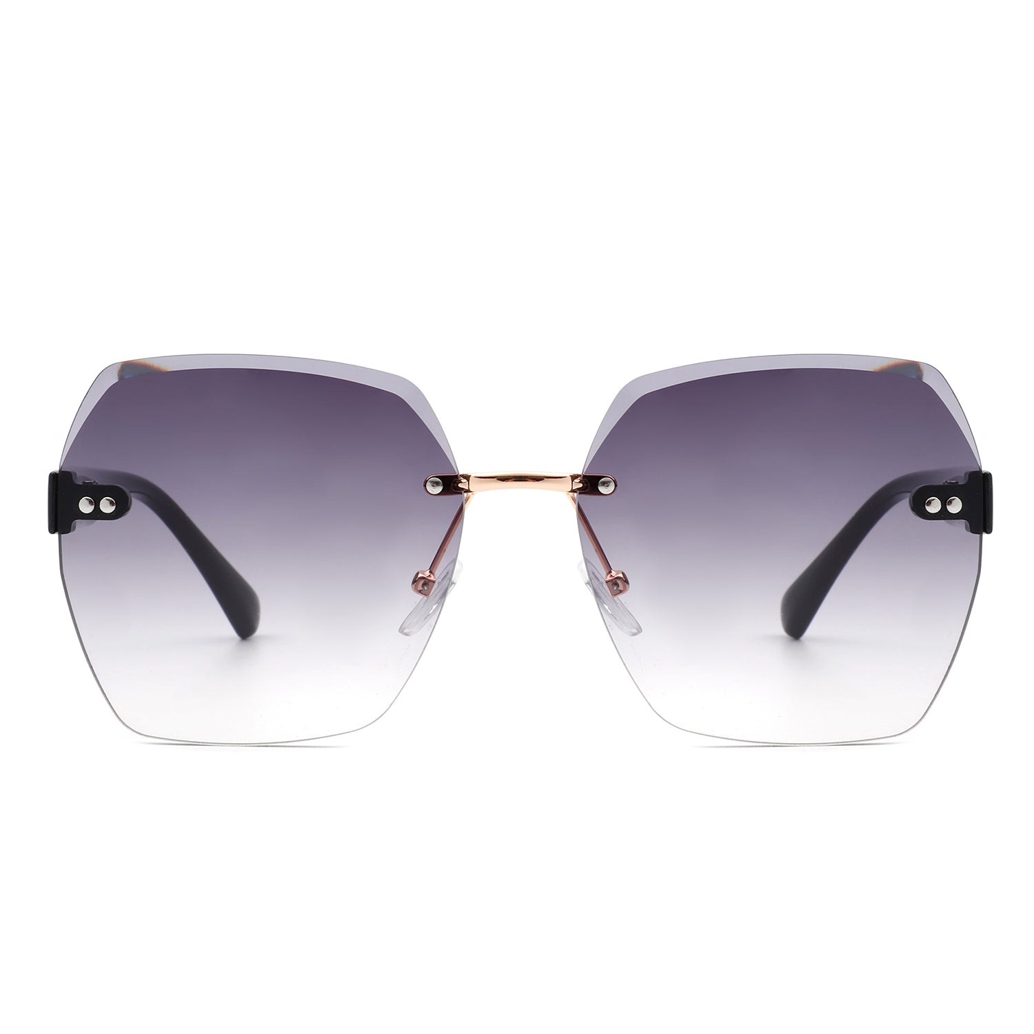 HW2016 - Oversize Square Geometric Rimless Tinted Fashion Sunglasses