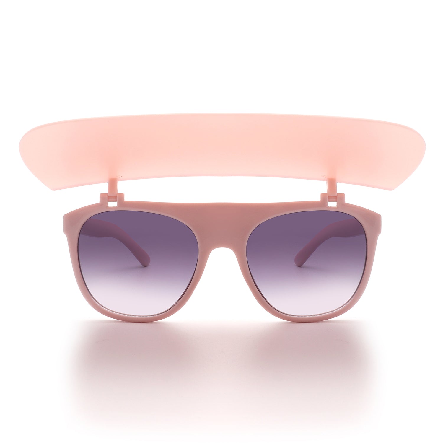 HS2022 - Classic Horn Rimmed Round Shield FASHION SUNGLASSES