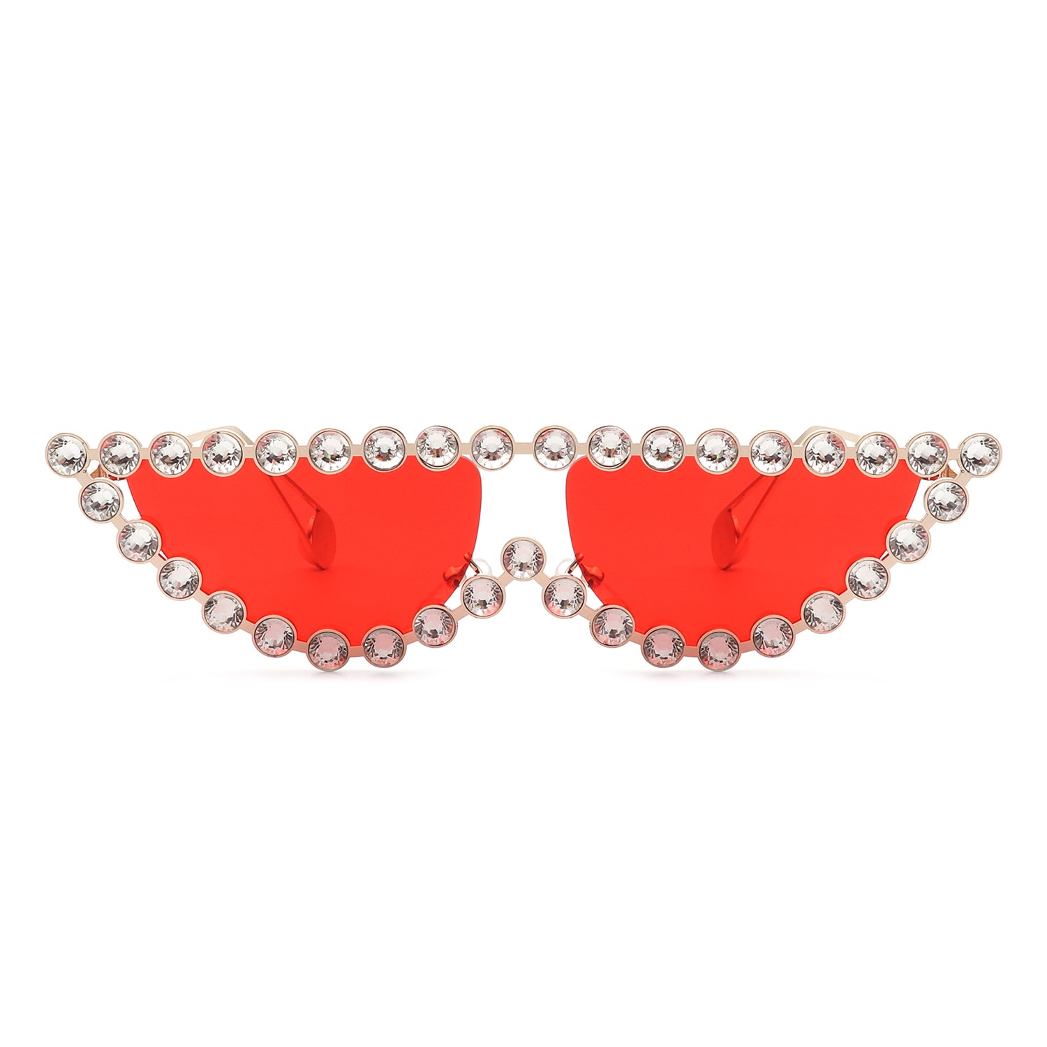 HJ3010 - Women Retro RHINESTONE Round Diamond Cat Eye Fashion SUNGLASSES