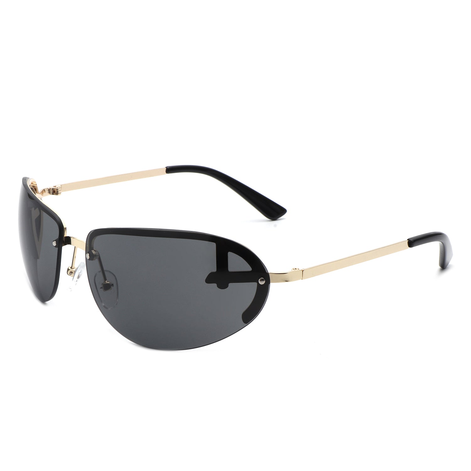 Retro Rimless Oval Tinted Fashion Round Wholesale Sunglasses by IRIS FASHION SUNGLASSES