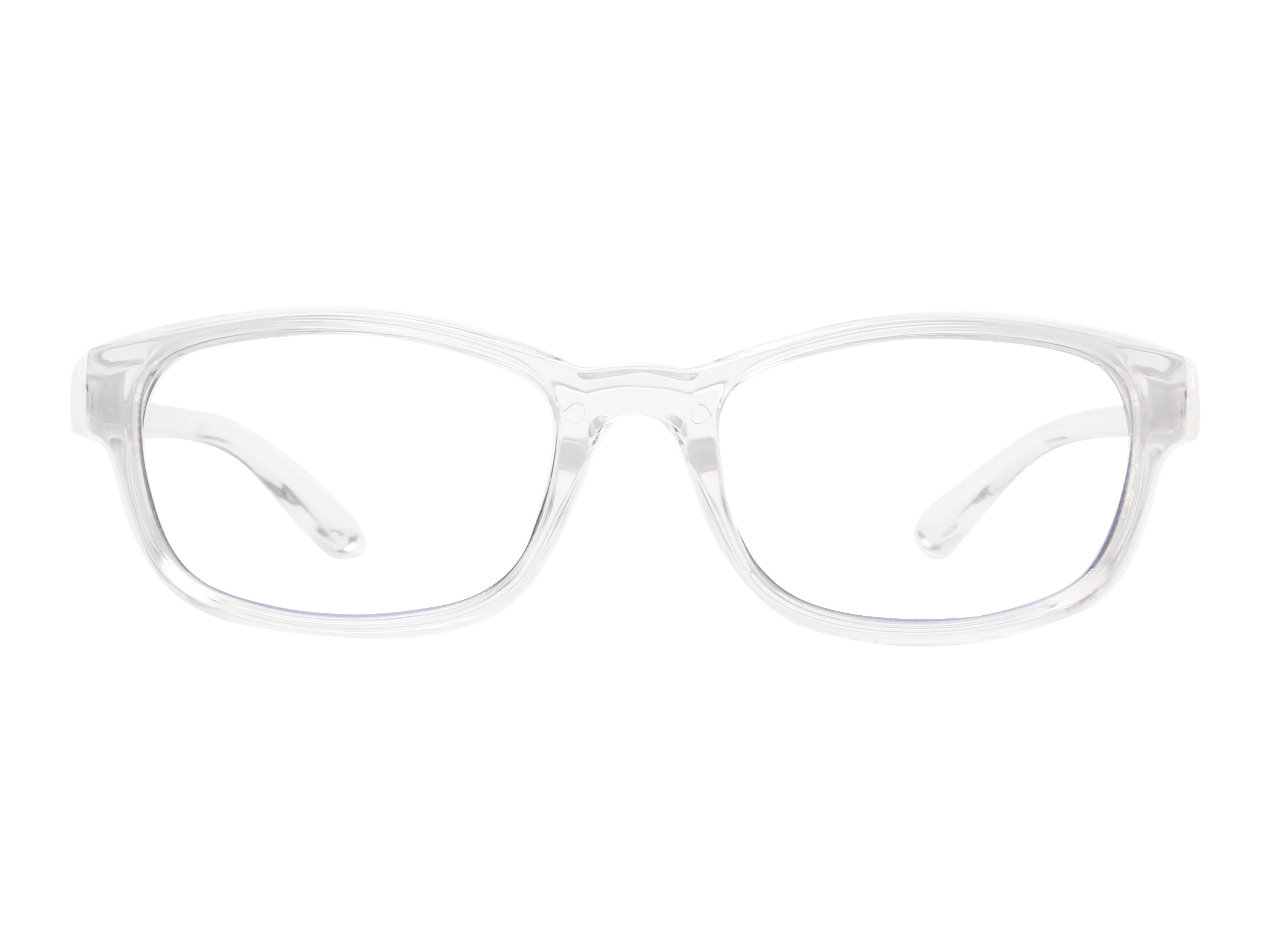 B1004 - Classic Rectangle Sports Wrap Blue Light Blocker Glasses Clear