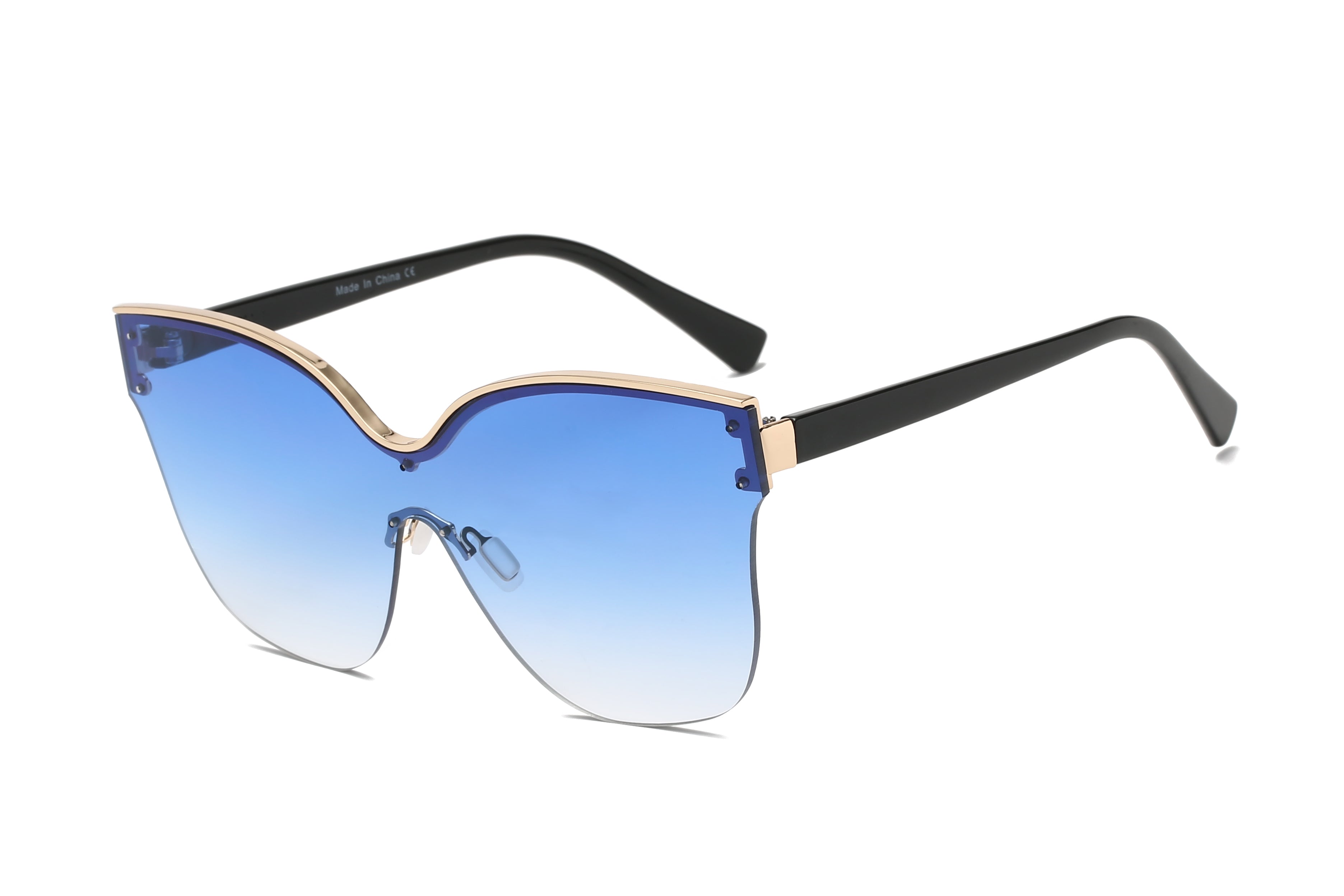 S3015 - Women Cat Eye Oversize SUNGLASSES Blue