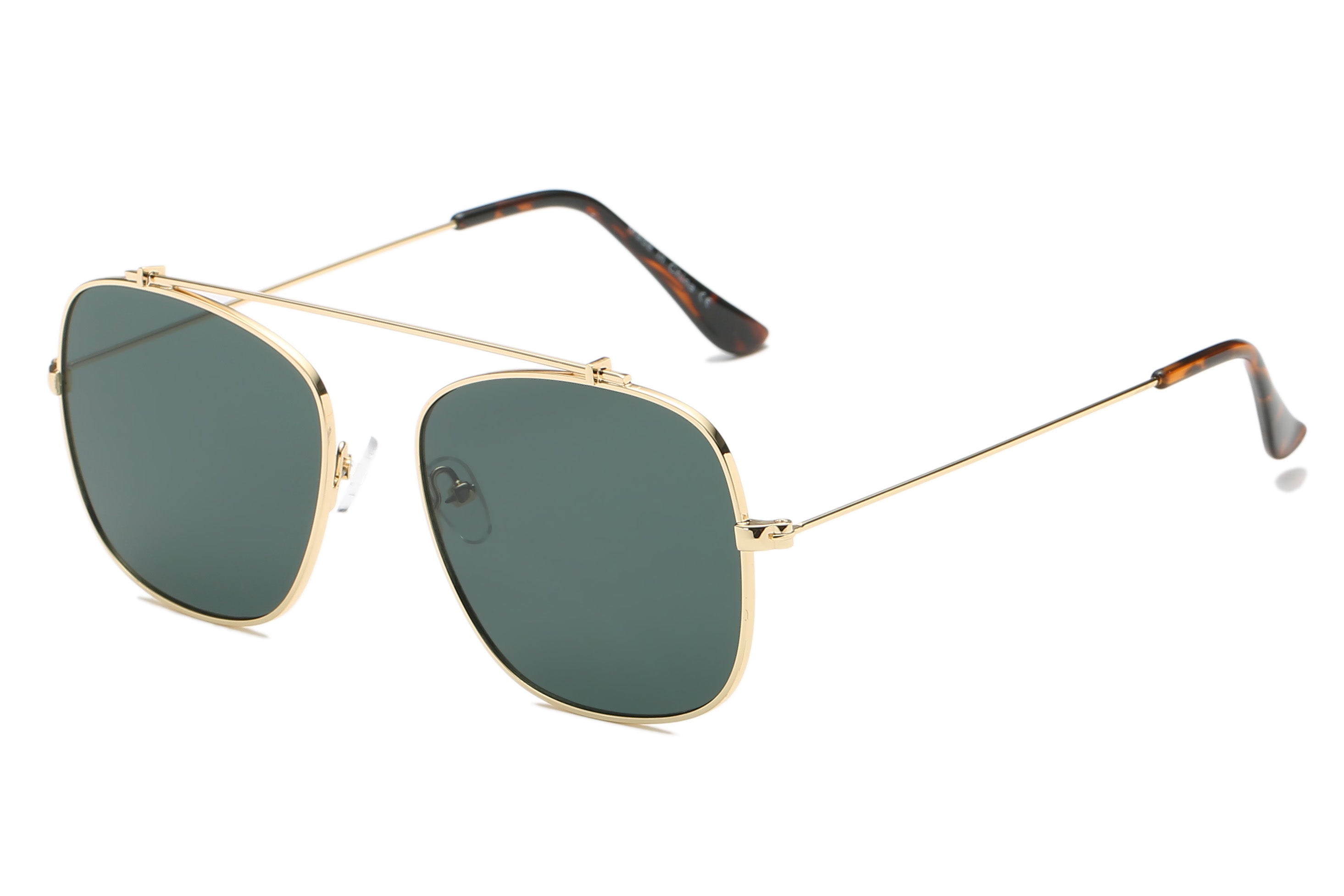 S1009 - Classic Metal Square FASHION SUNGLASSES Olive