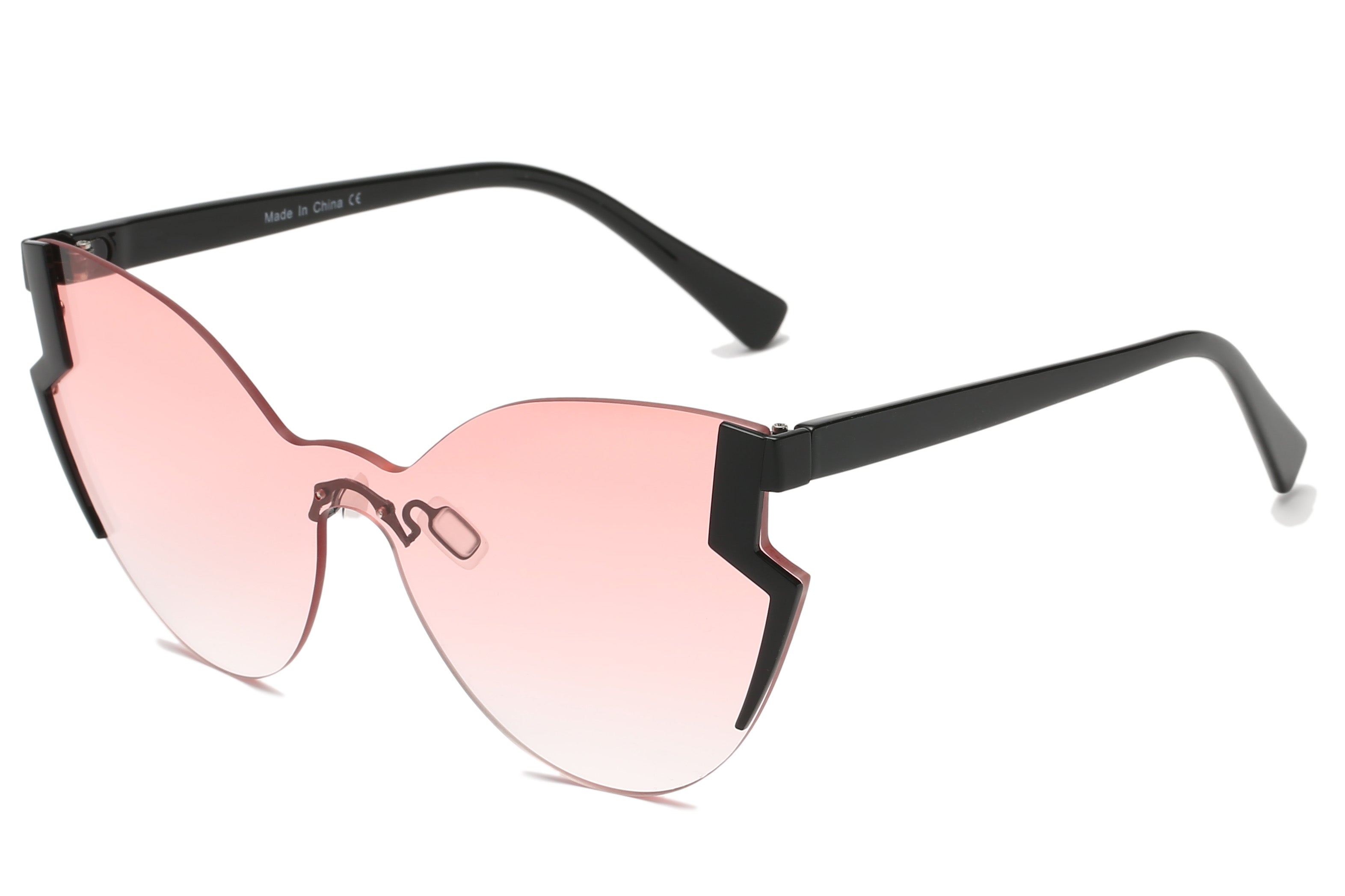 S2074 - Women Fashion Oversize Cat Eye SUNGLASSES Pink