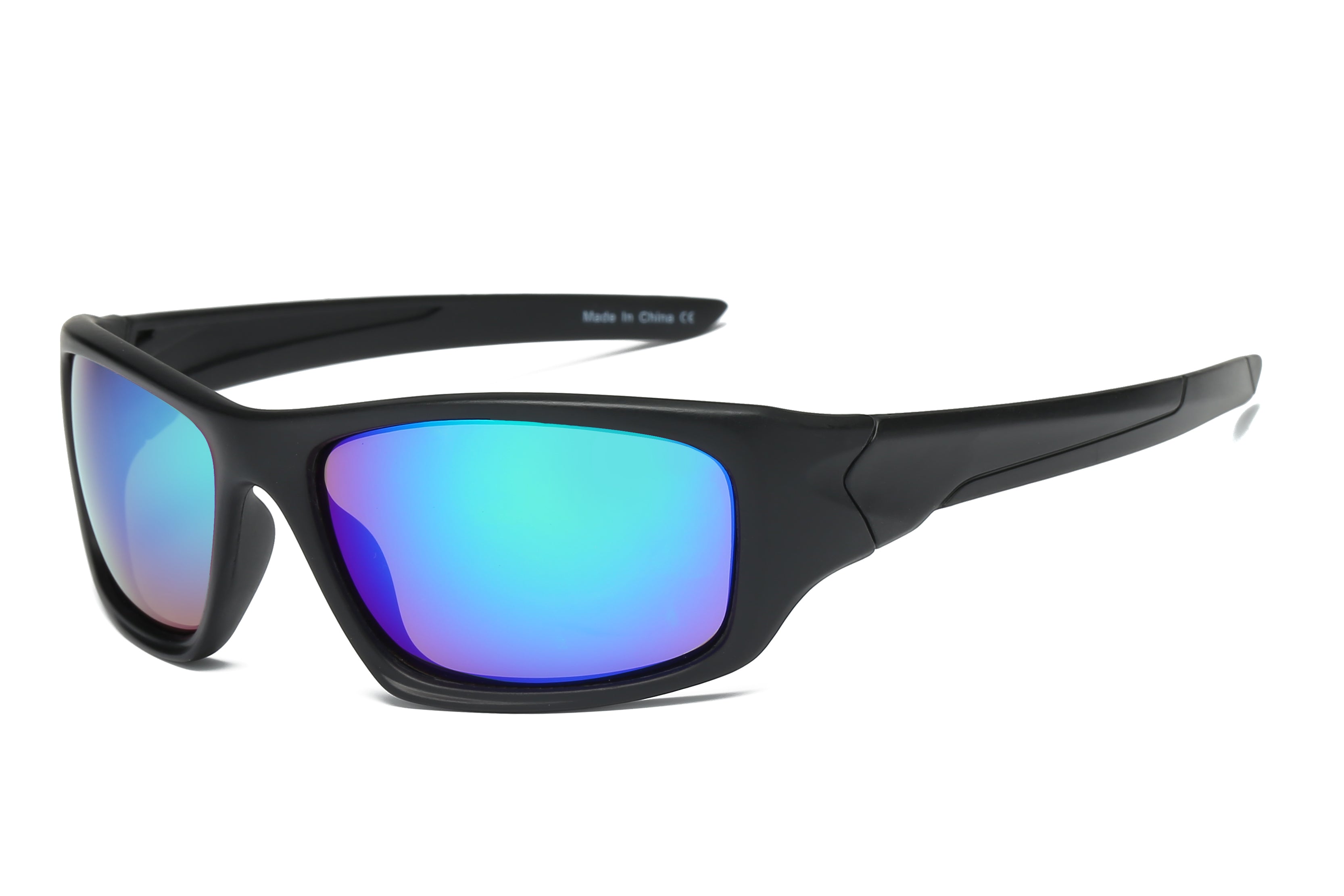 Y1004 - Men Sports Rectangular Sunglasses PurpleGreen