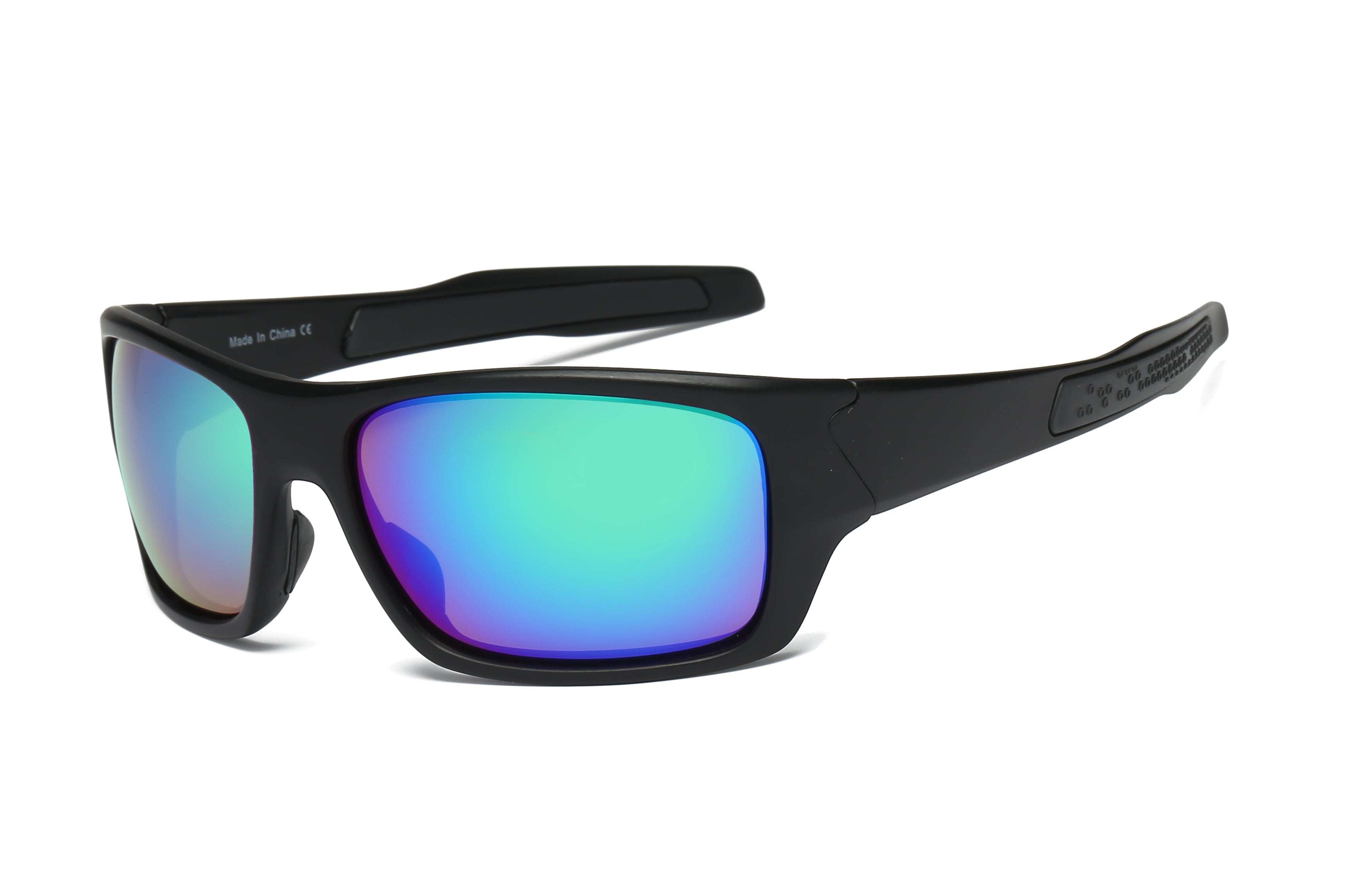 Y1005 - Men Sports Rectangular Sunglasses PurpleGreen