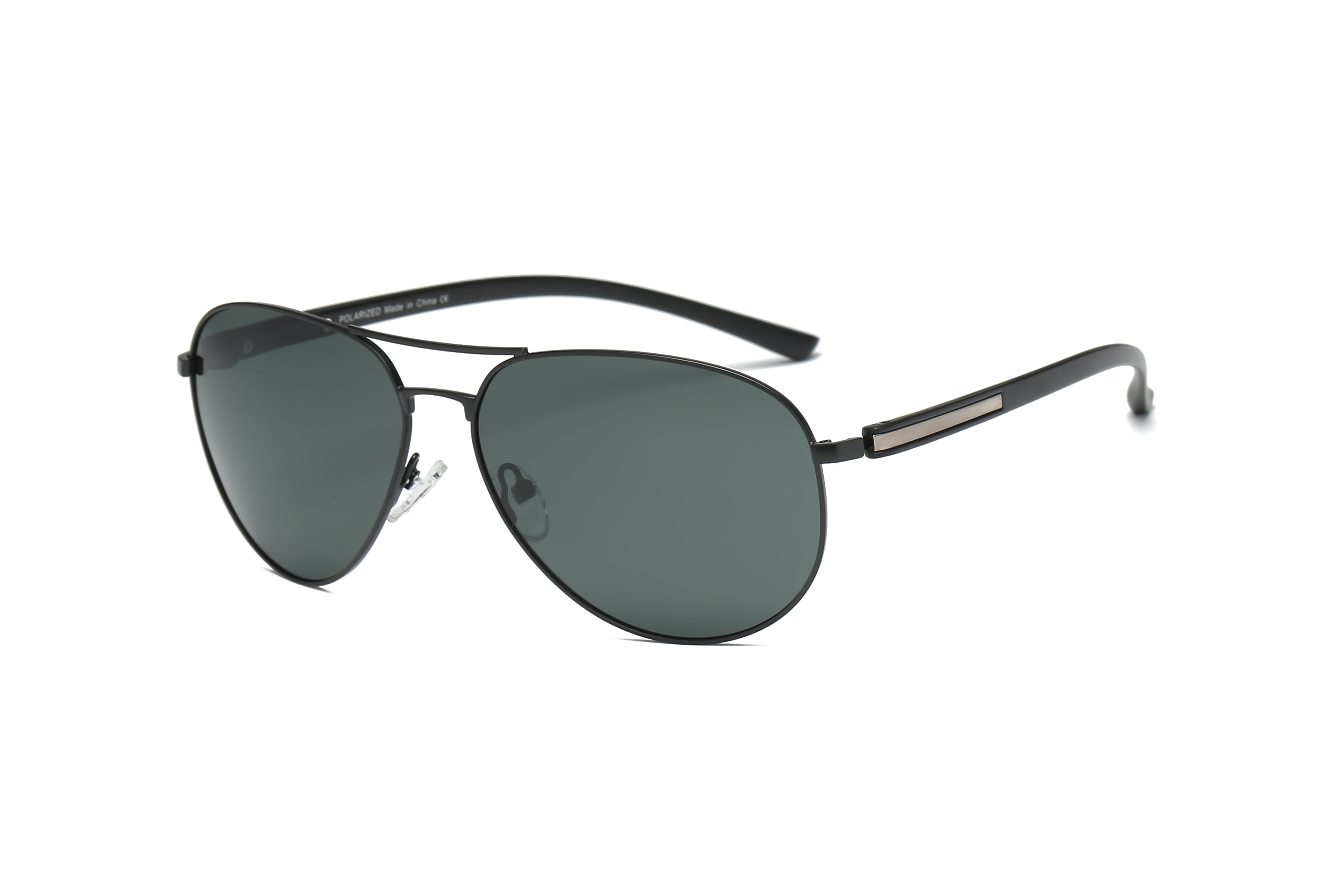 P4001 - Classic POLARIZED Aviator SUNGLASSES Black/Olive