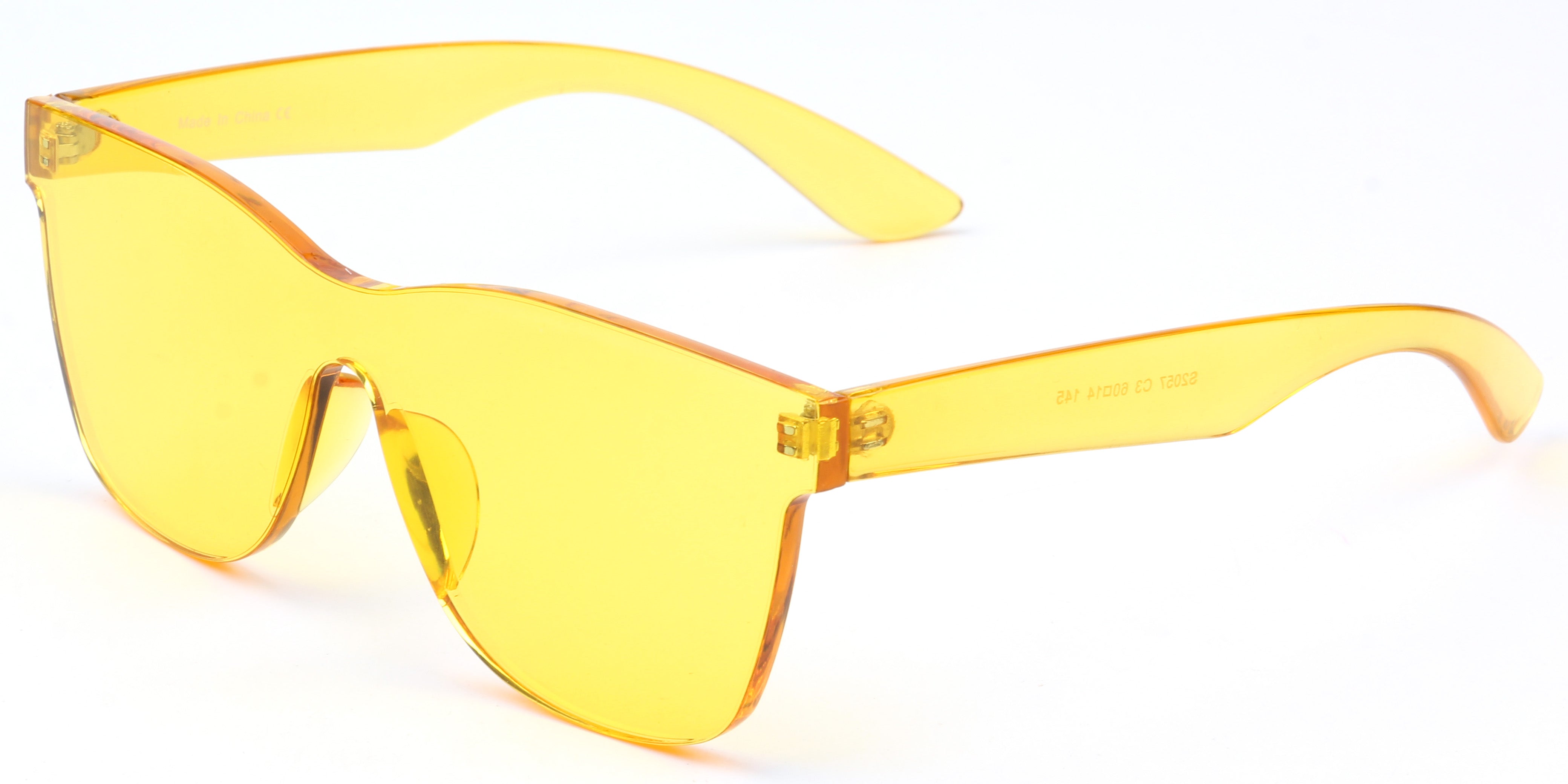 S2057 - Retro Flat Lens Square Tinted SUNGLASSES Yellow