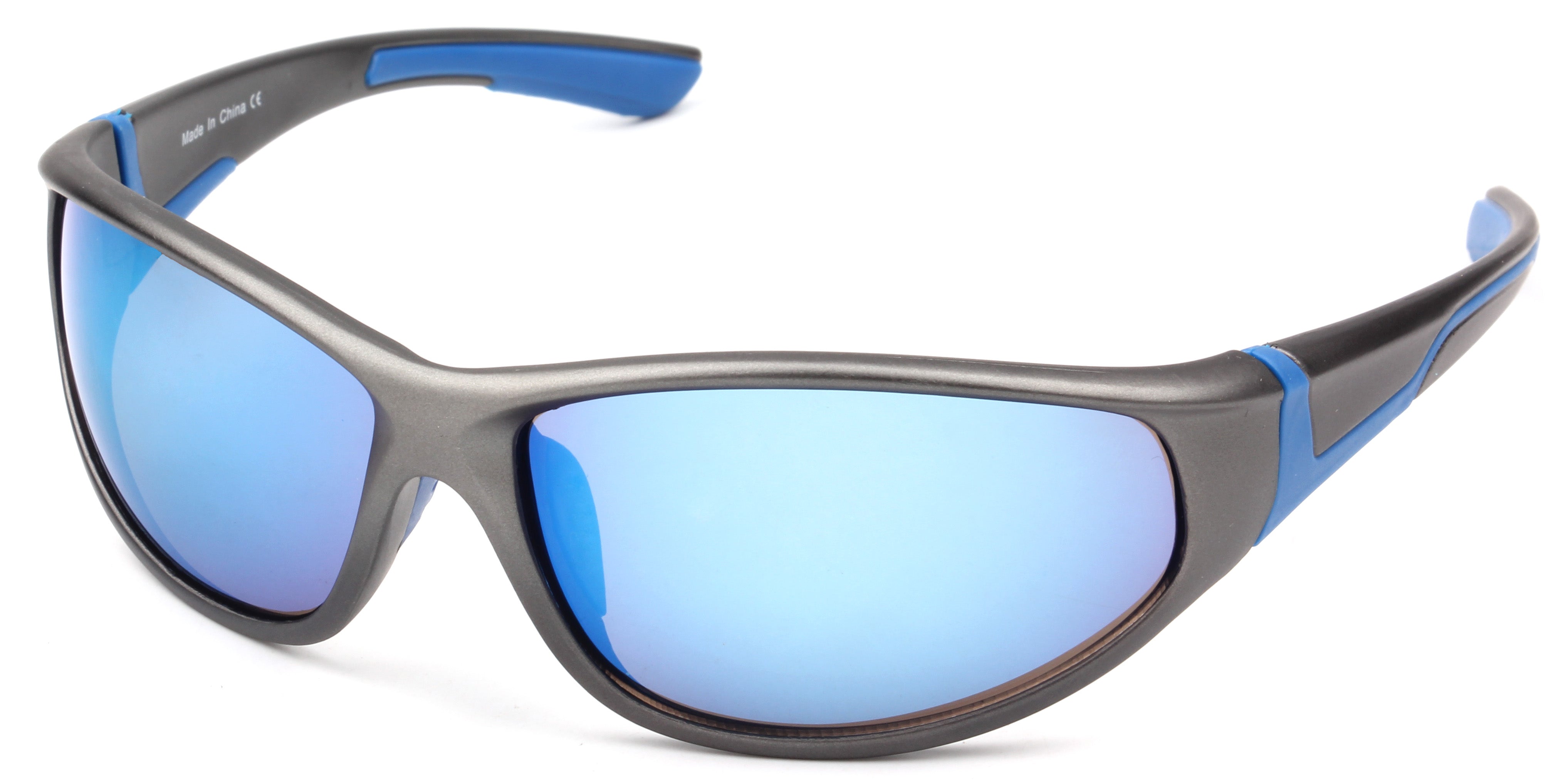 Y2004 - Rectangle Wrap Around Y2K SPORTS SUNGLASSES Blue