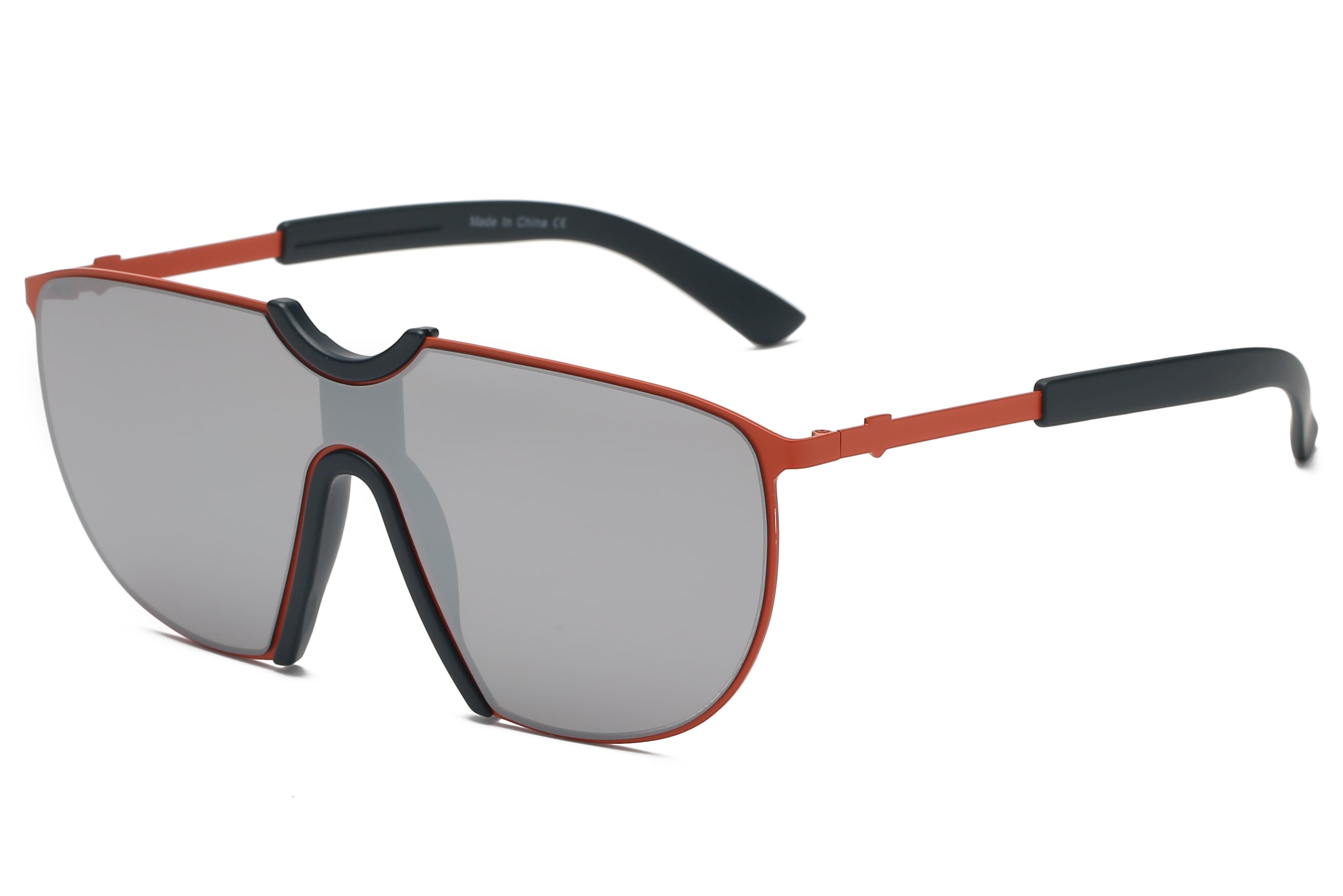 S3003 - Large Oversize Aviator Sunglasses Orange/Grey