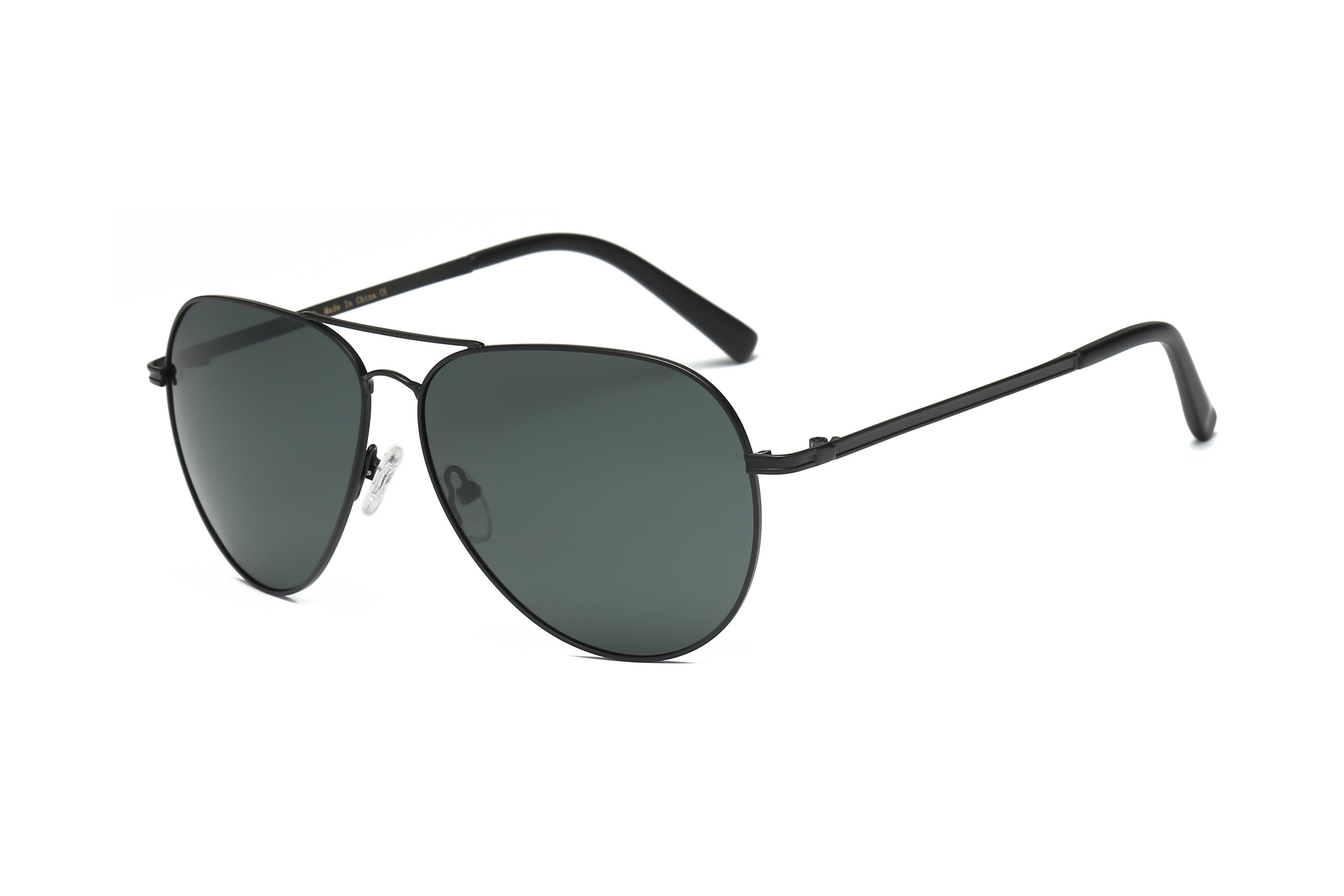 P4004 - Metal Classic Polarized Aviator SUNGLASSES Olive/Black